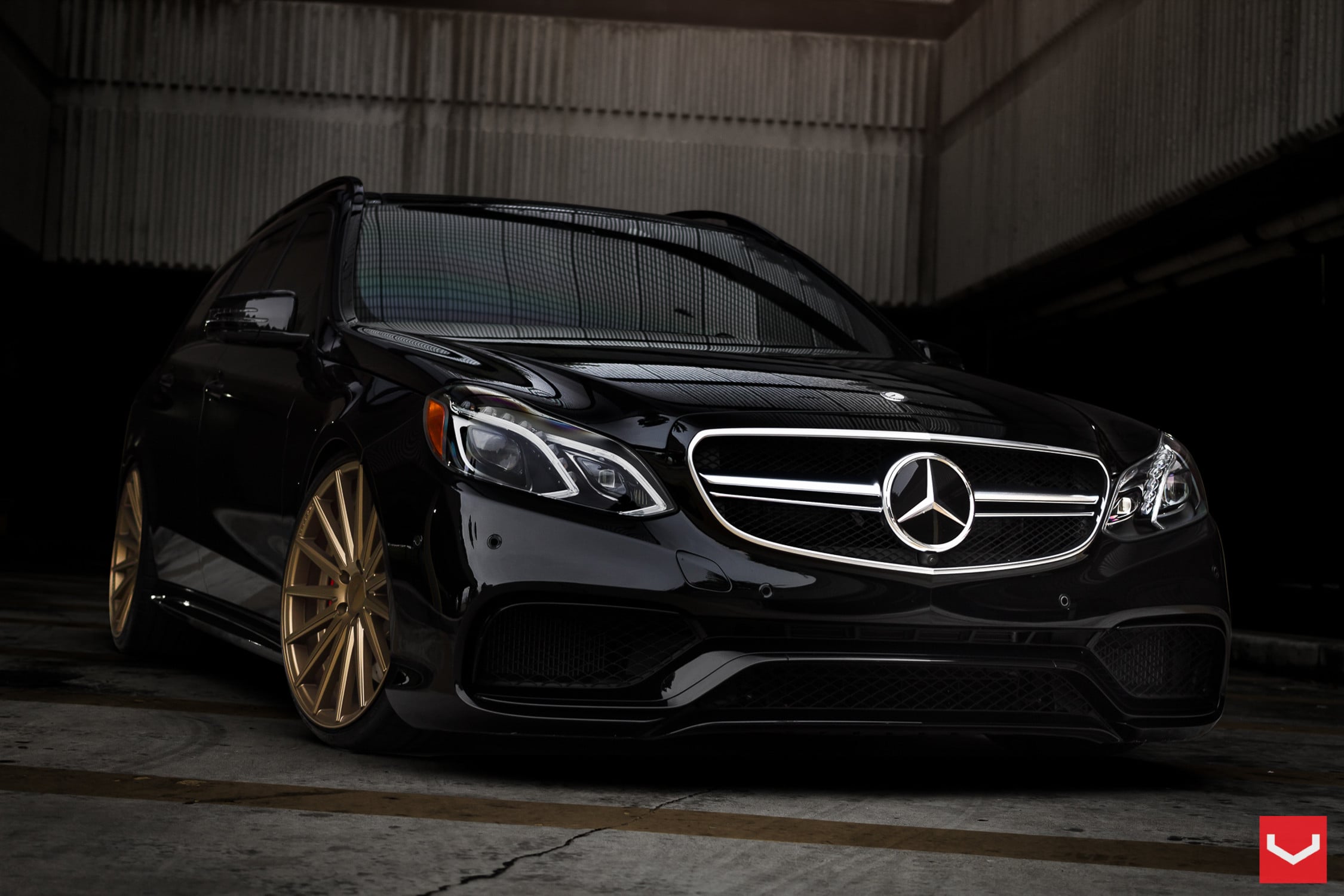 VIP Appearance of Black Mercedes E Class Fitted with Aftermarket Parts ...