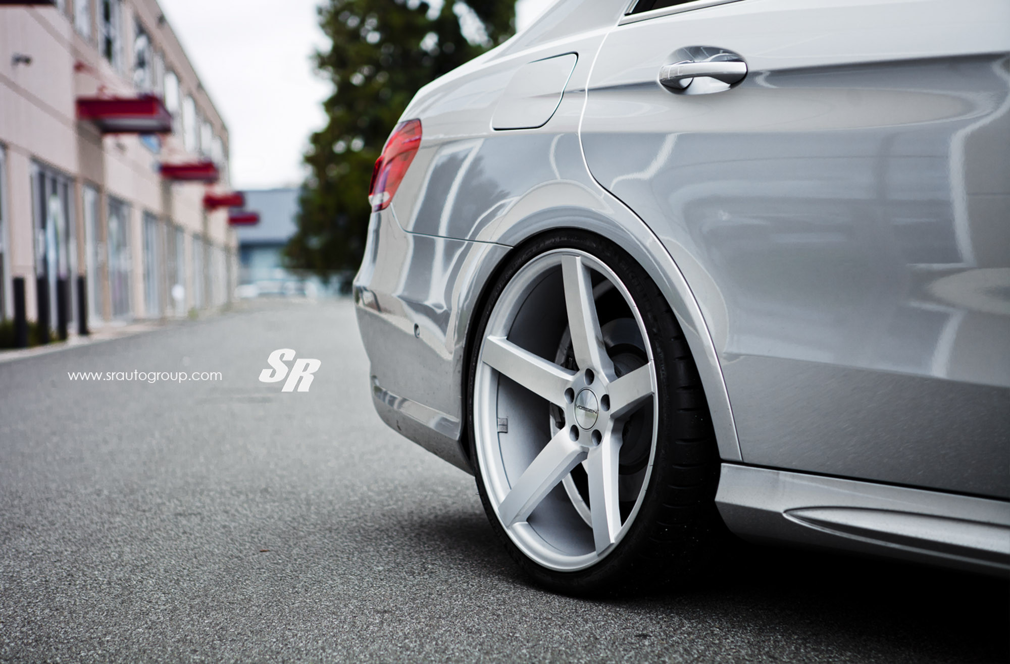 White Mercedes E Class with Custom Chrome Vossen Rims - Photo by Vossen