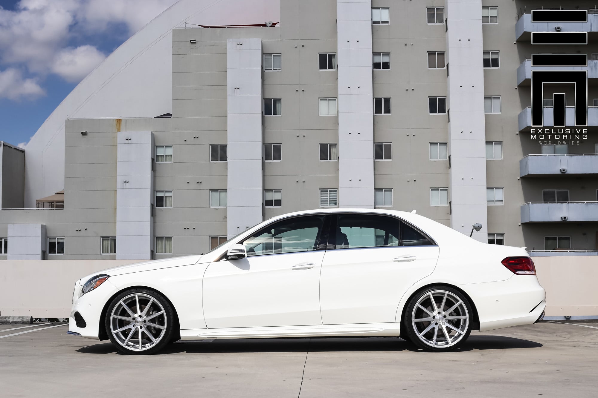 White Mercedes E Class with Custom Vossen Wheels - Photo by Vossen