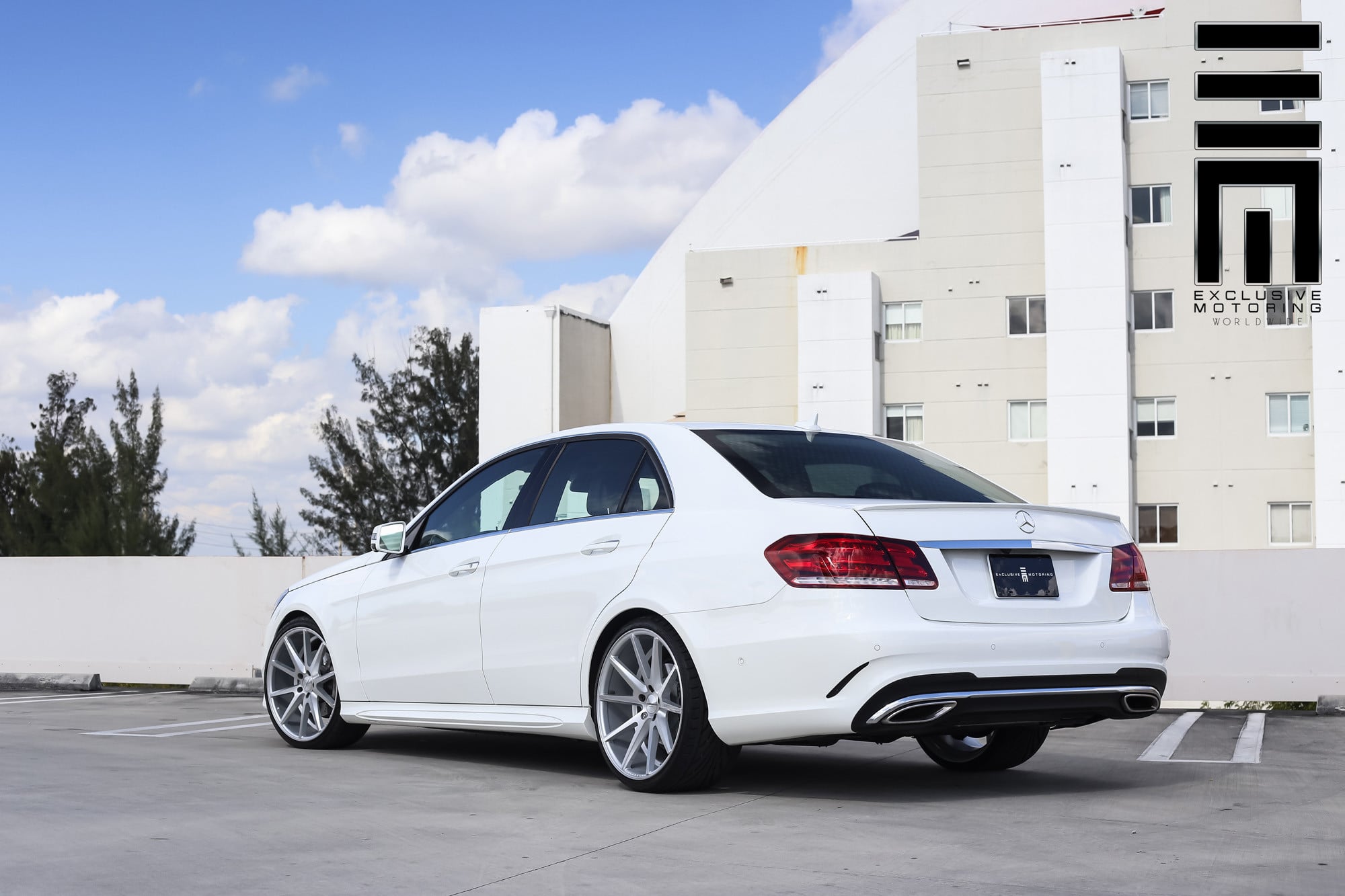 Chrome VFS Vossen Wheels on White Mercedes E Class - Photo by Vossen