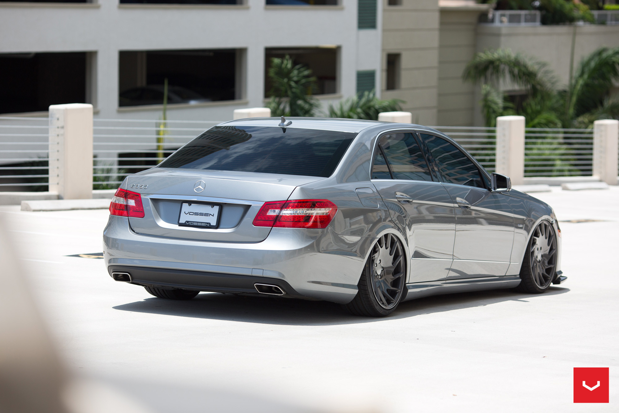 Gray Mercedes E Class with Custom Vossen VLE Wheels - Photo by Vossen