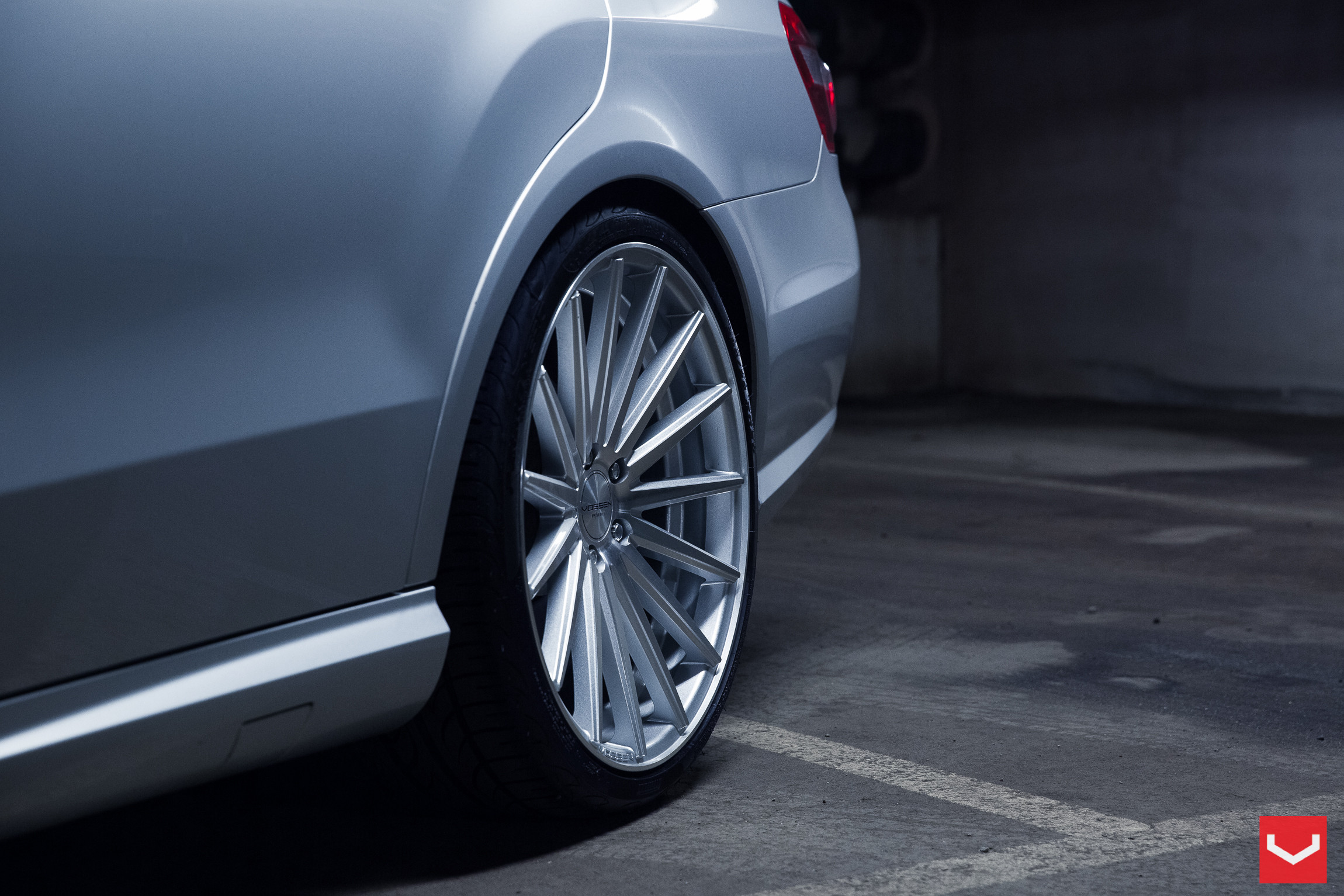 Silver Mercedes E Class on Custom Chrome Vossen Rims - Photo by Vossen