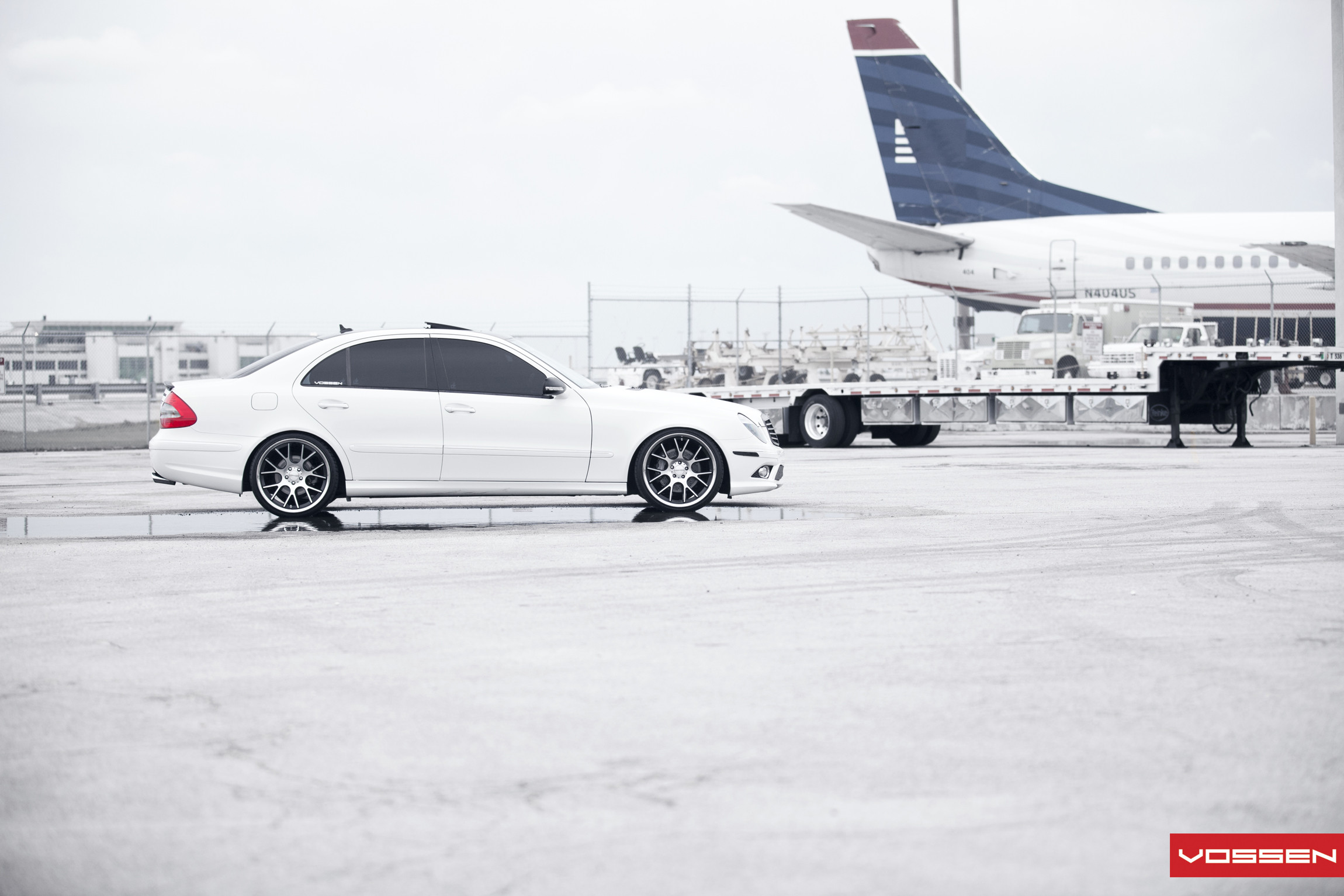 White Mercedes E Class with Vossen VFS Rims - Photo by Vossen