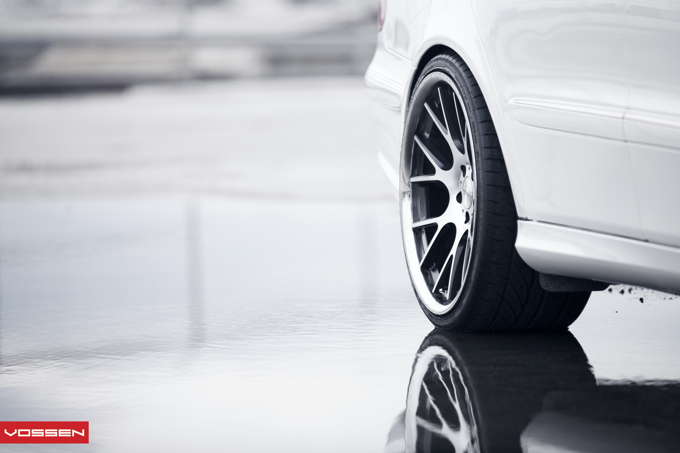 VFS Chrome Vossen Wheels on White Mercedes E Class - Photo by Vossen