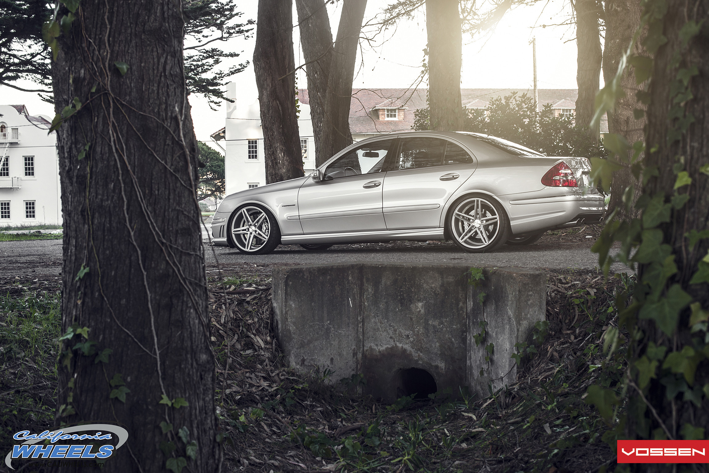 Vossen Chrome Wheels on Silver Mercedes E Class V8 - Photo by Vossen