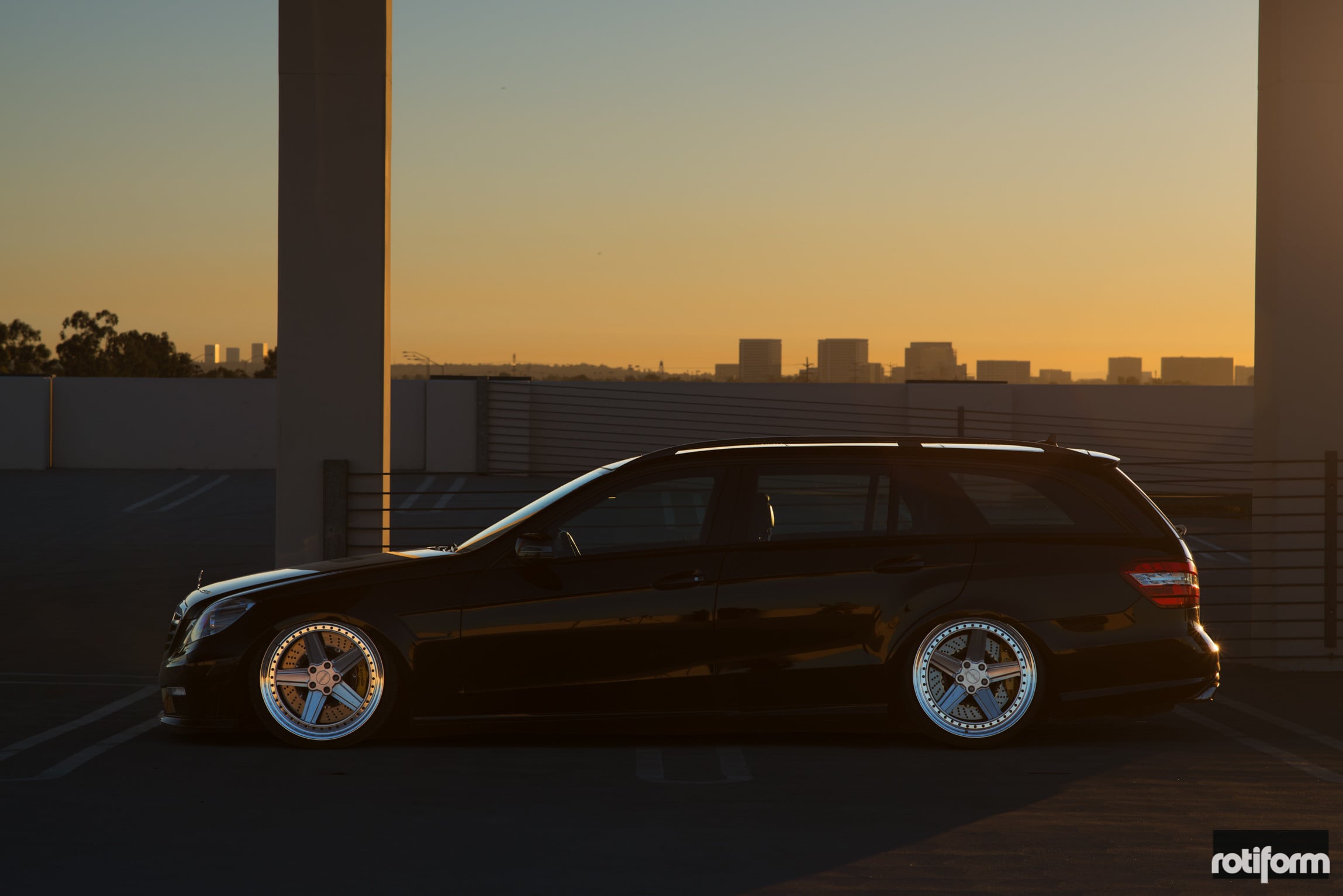 Black Mercedes E Class with Matte Clear Rotiform Rims - Photo by Rotiform