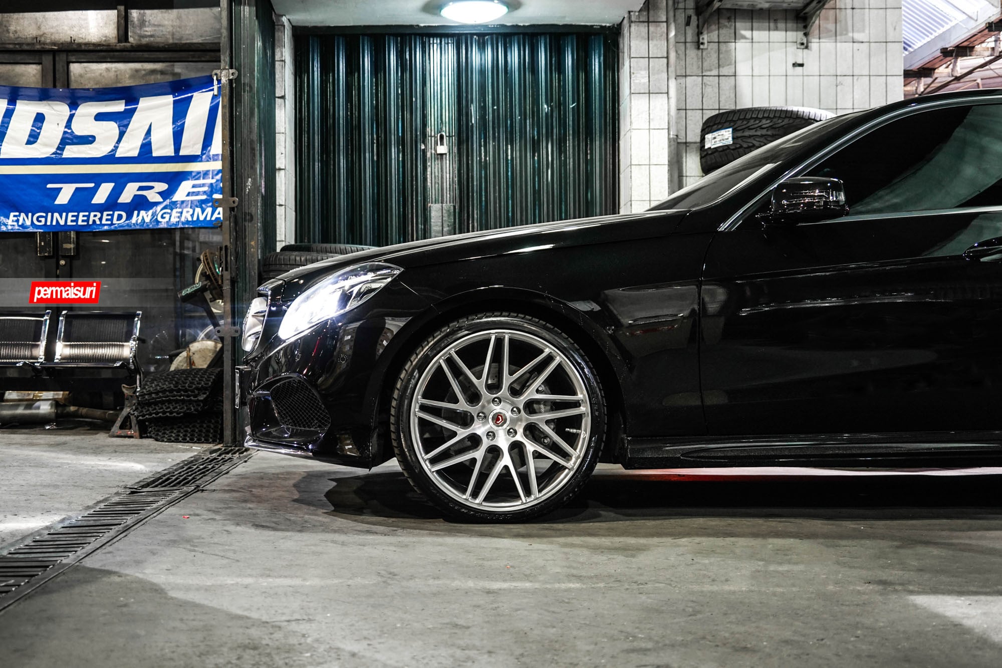 Black Mercedes E Class with Chrome Forged Vossen Rims - Photo by Vossen