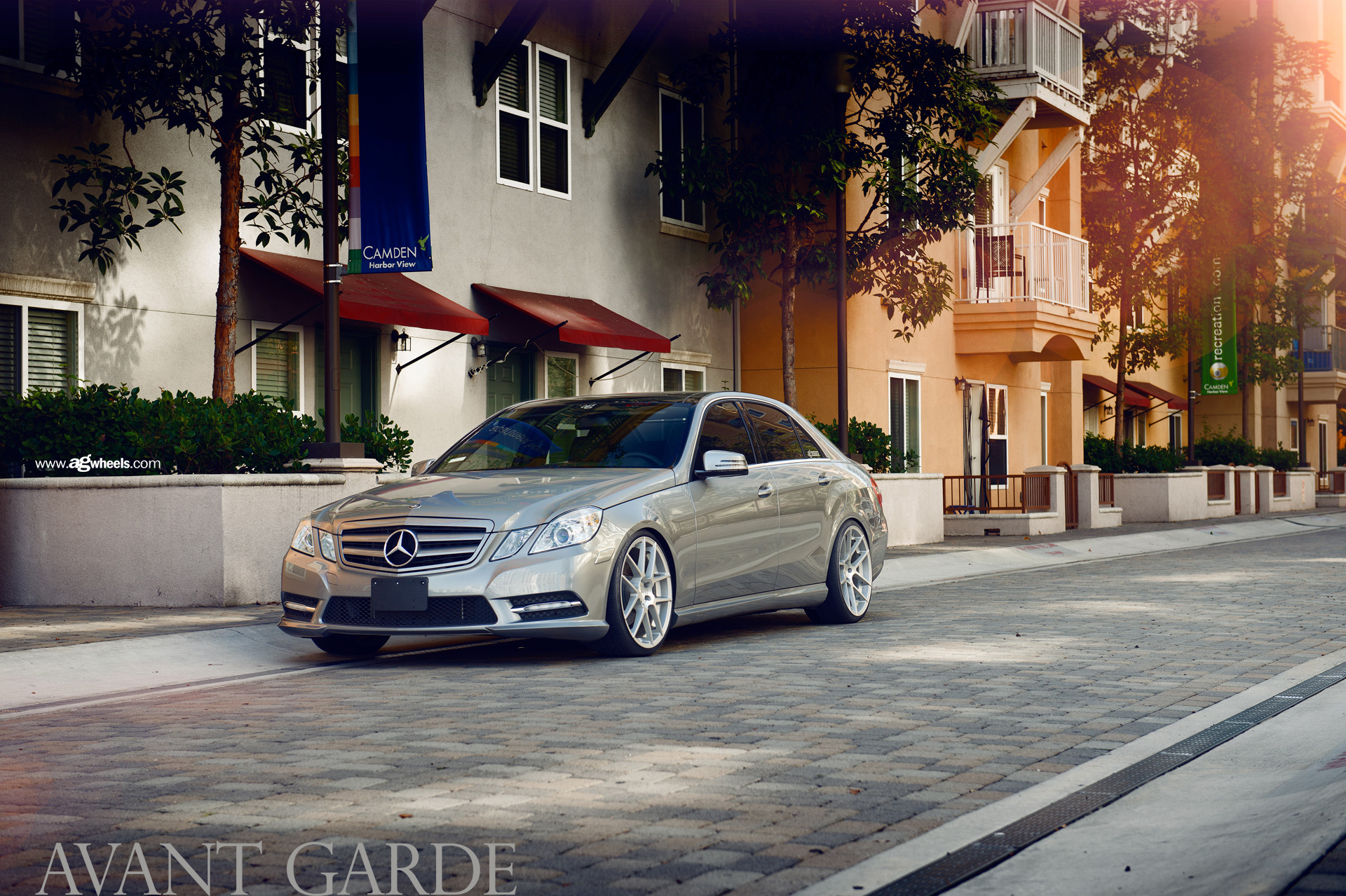 Custom Front Bumper on Gray Mercedes E-Class - Photo by Avant Garde Wheels