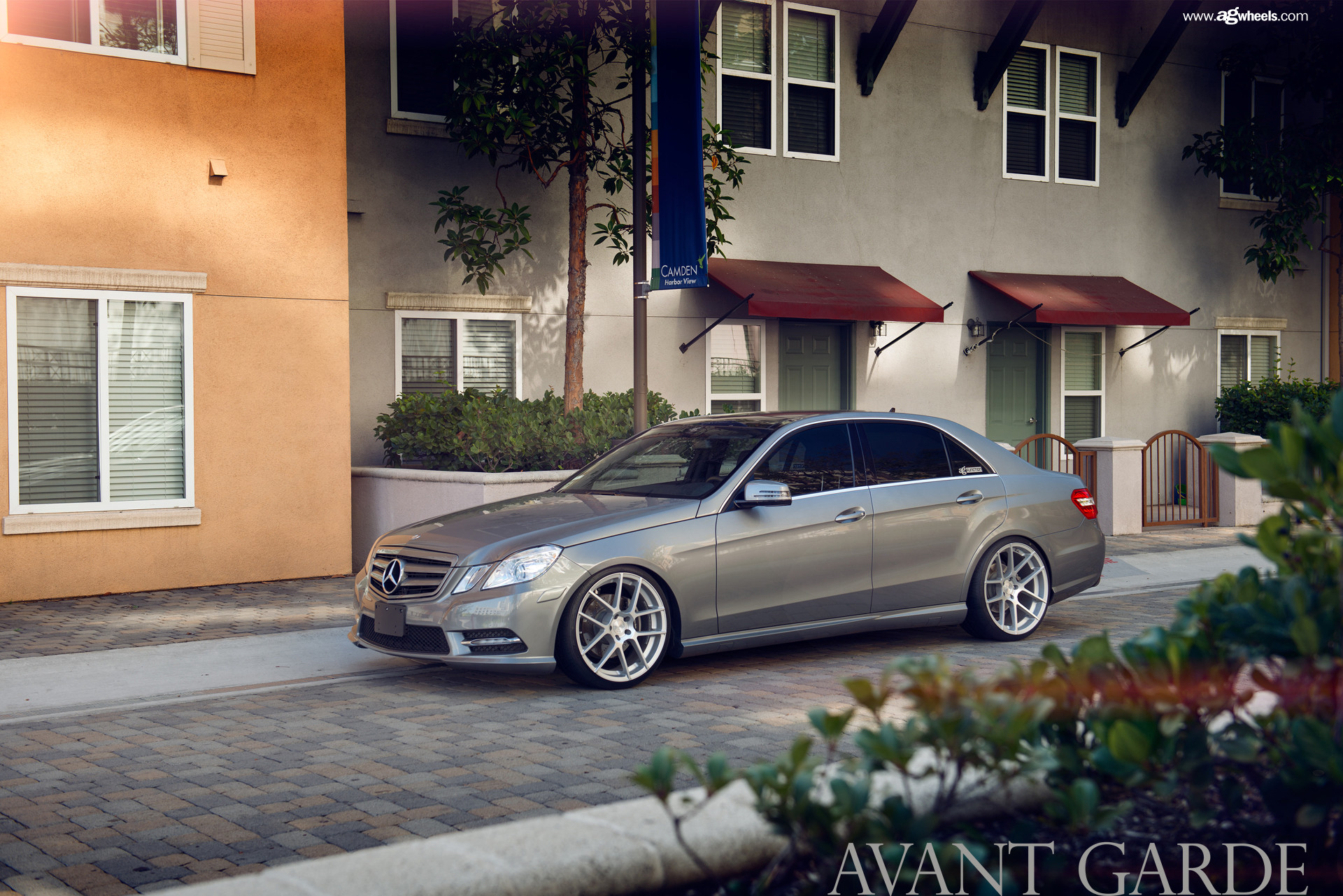 Gray Mercedes E-Class with Polished Avant Garde Wheels - Photo by Avant Garde Wheels