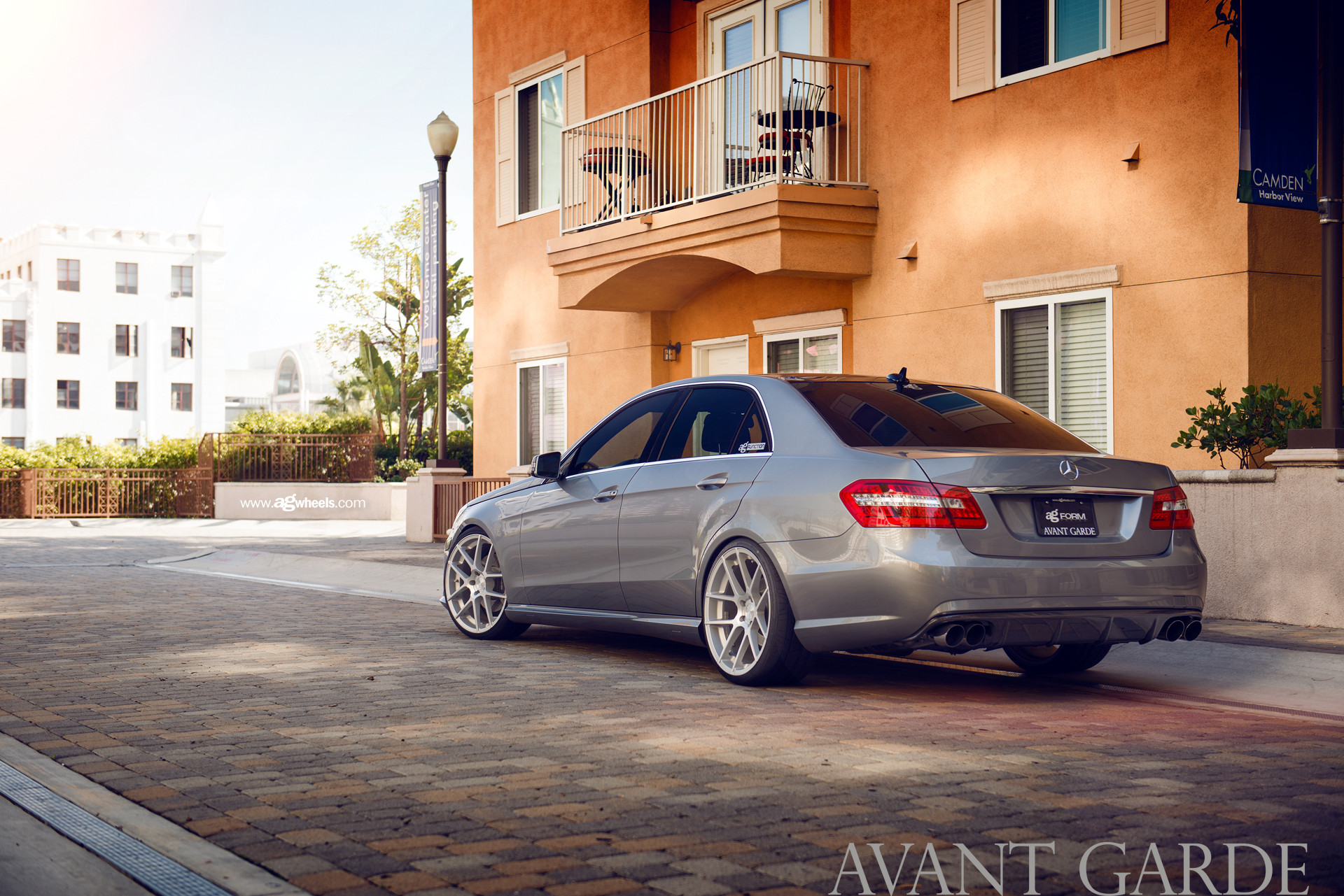 Custom Rear Diffuser on Gray Mercedes E-Class - Photo by Avant Garde Wheels