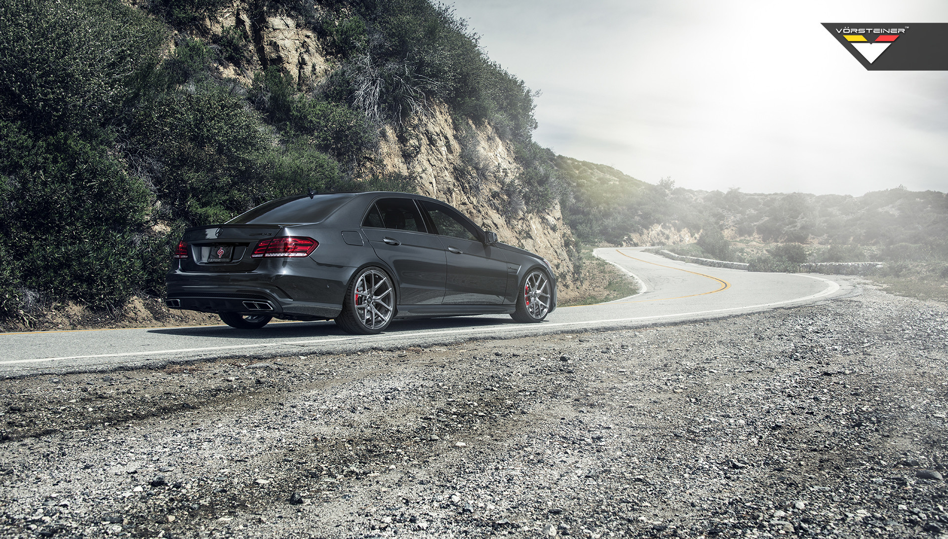 Red LED Taillights on Black Mercedes E Class - Photo by Vorstiner