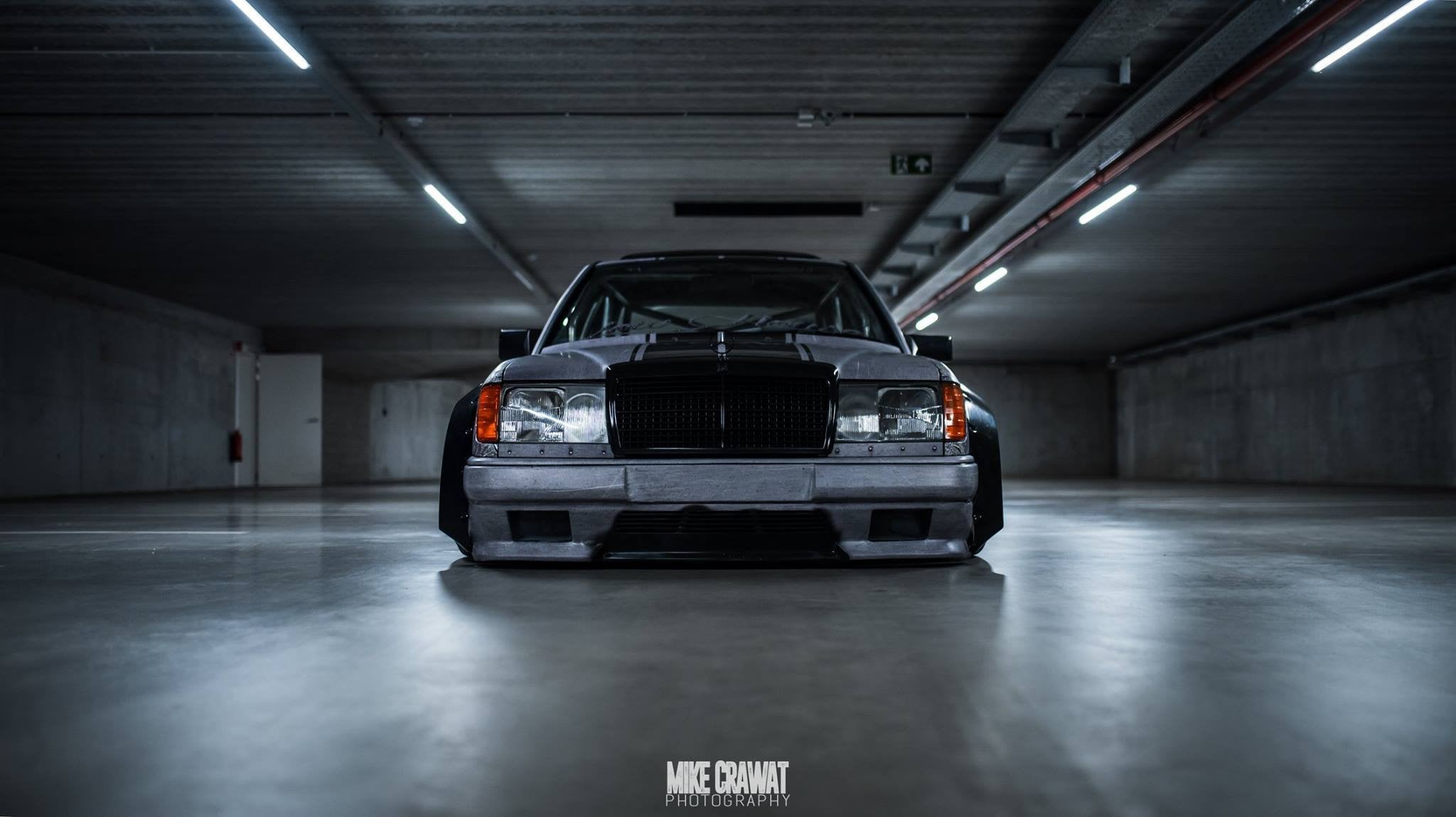 Custom Front Bumper on Gray Mercedes E Class - Photo by Clinched