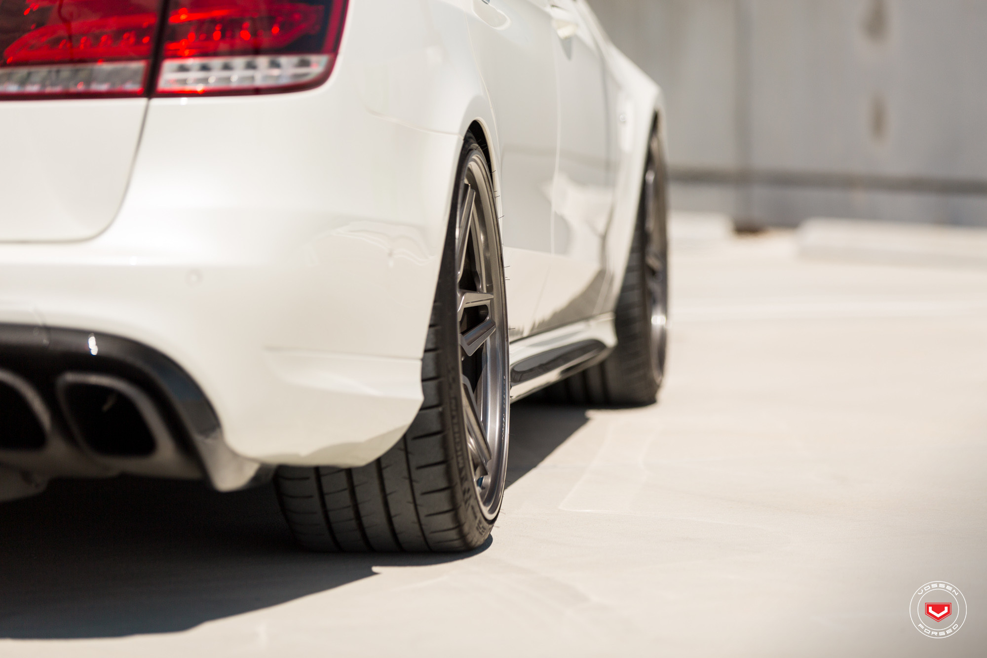 White Mercedes E Class with Forged Vossen Wheels - Photo by Vossen