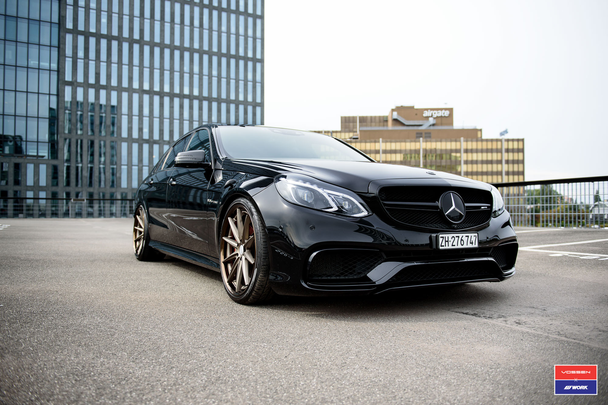Gloss Black Mercedes E Class with Custom Grille - Photo by Vossen