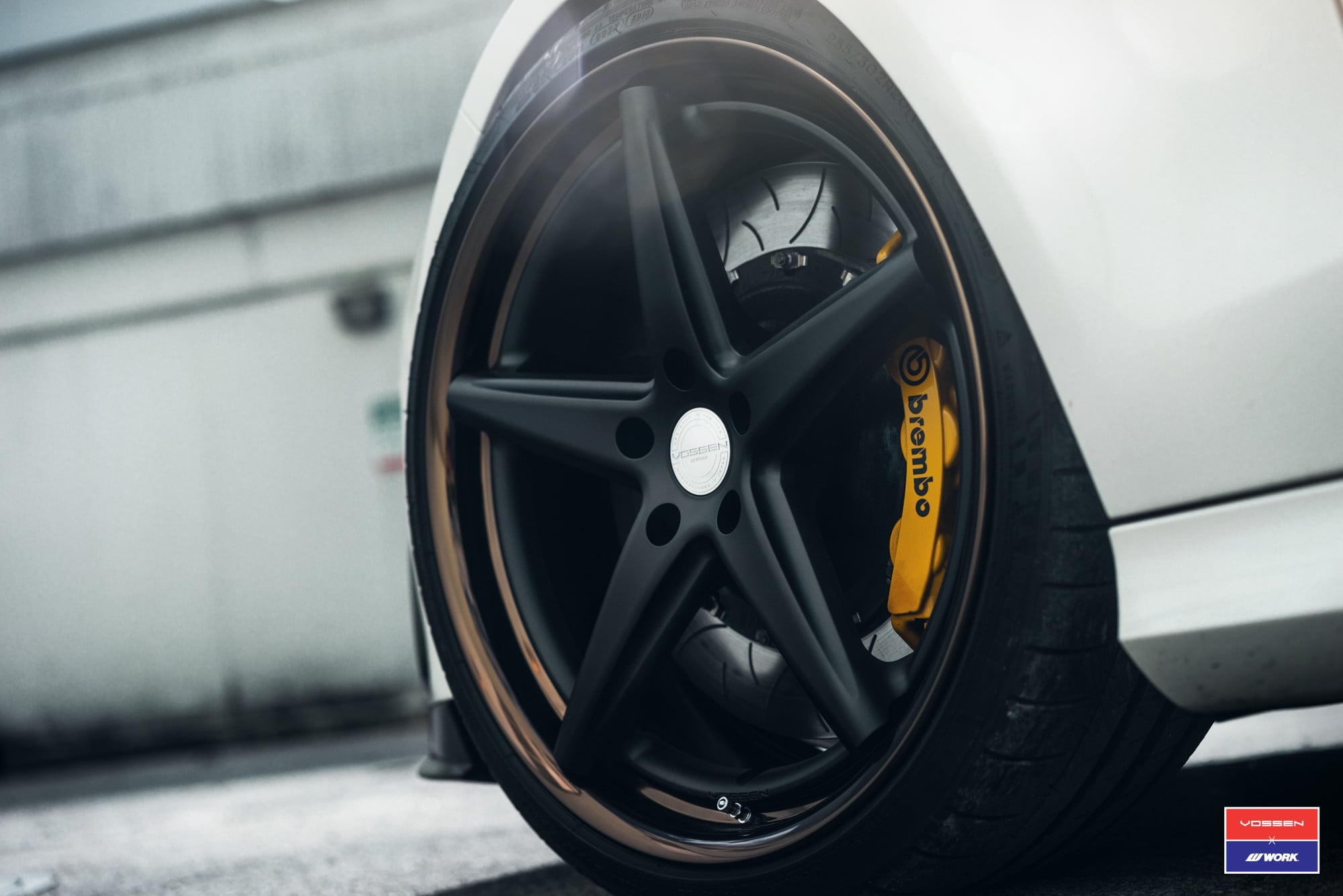 Matte Black Vossen Rims with Yellow Brakes on Mercedes E Class - Photo by Vossen