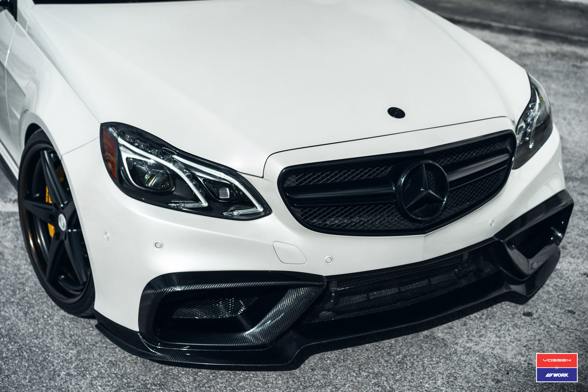 Carbon Fiber Front Bumper on Mercedes E Class - Photo by Vossen