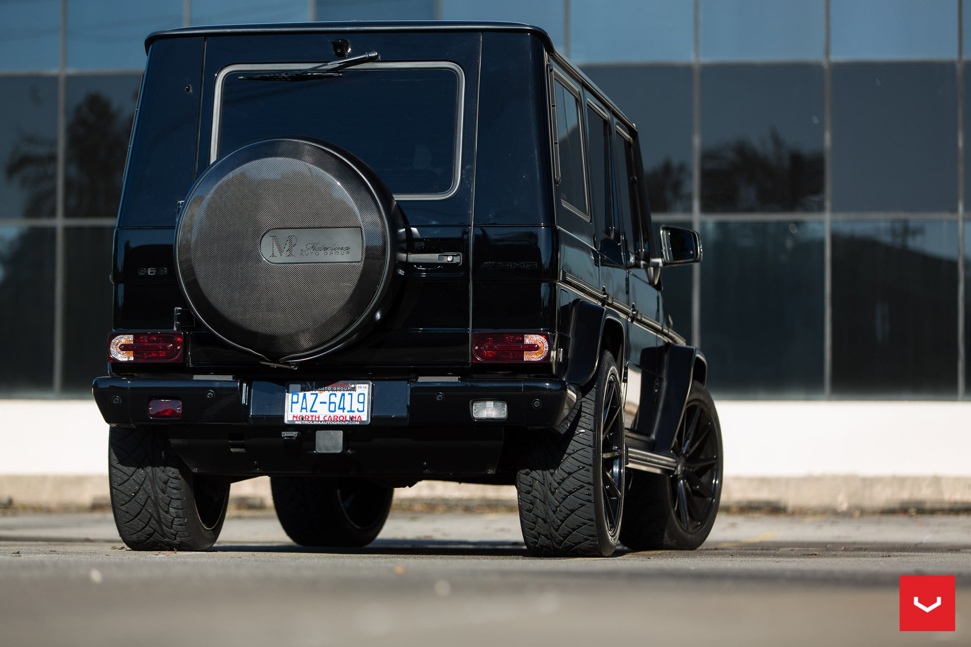 Mercedes G Class with Carbon Fiber Spare Tire Cover - Photo by Vossen