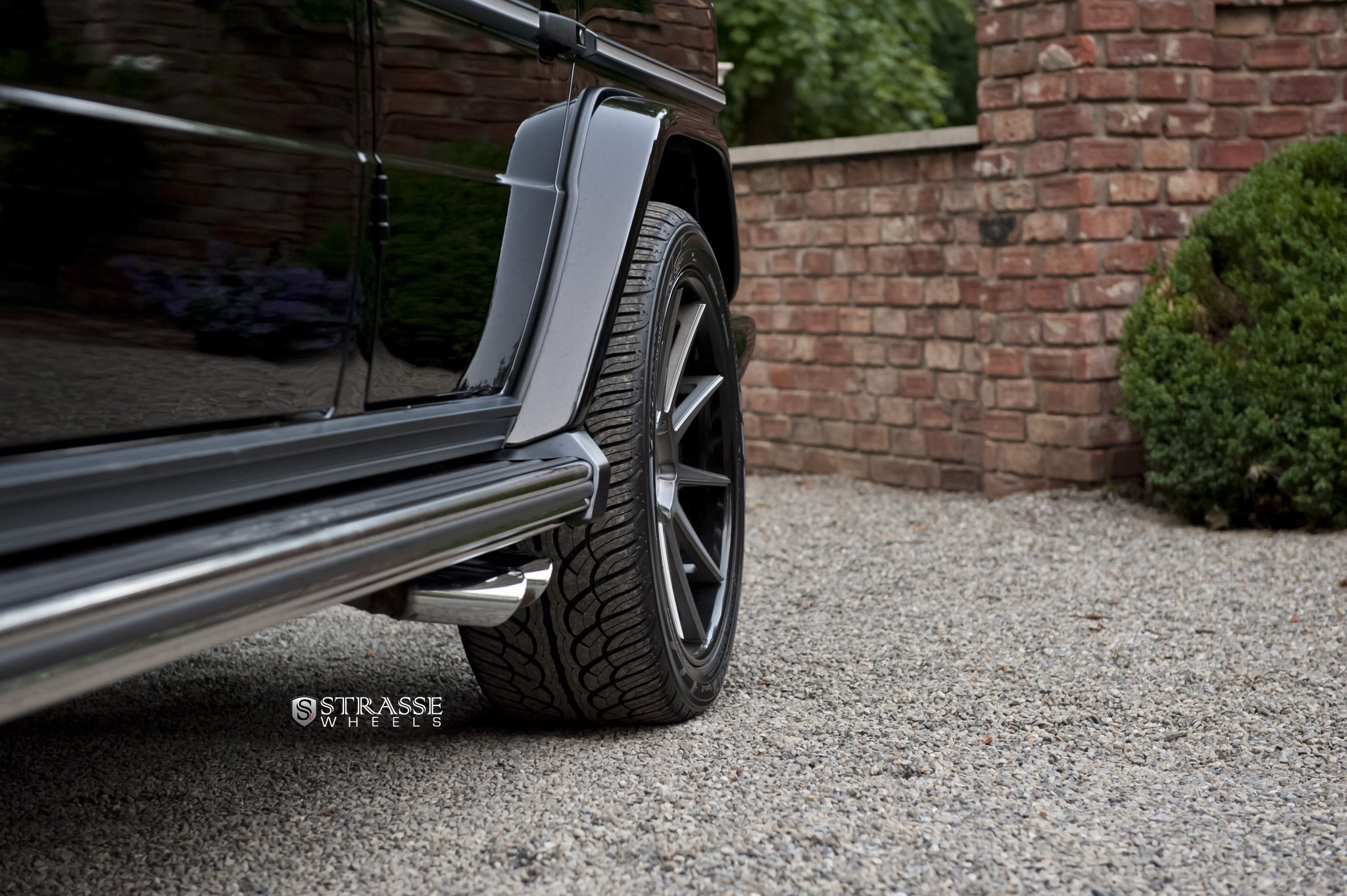 Brushed Titanium Strasse Rims on Mercedes G-Class - Photo by Strasse Forged