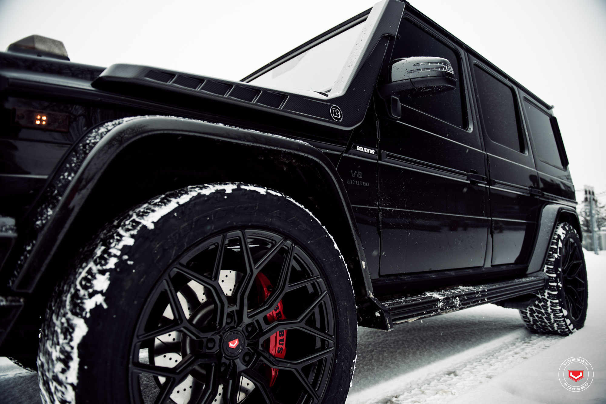 Custom Running Boards on Black Mercedes G Class - Photo by Vossen