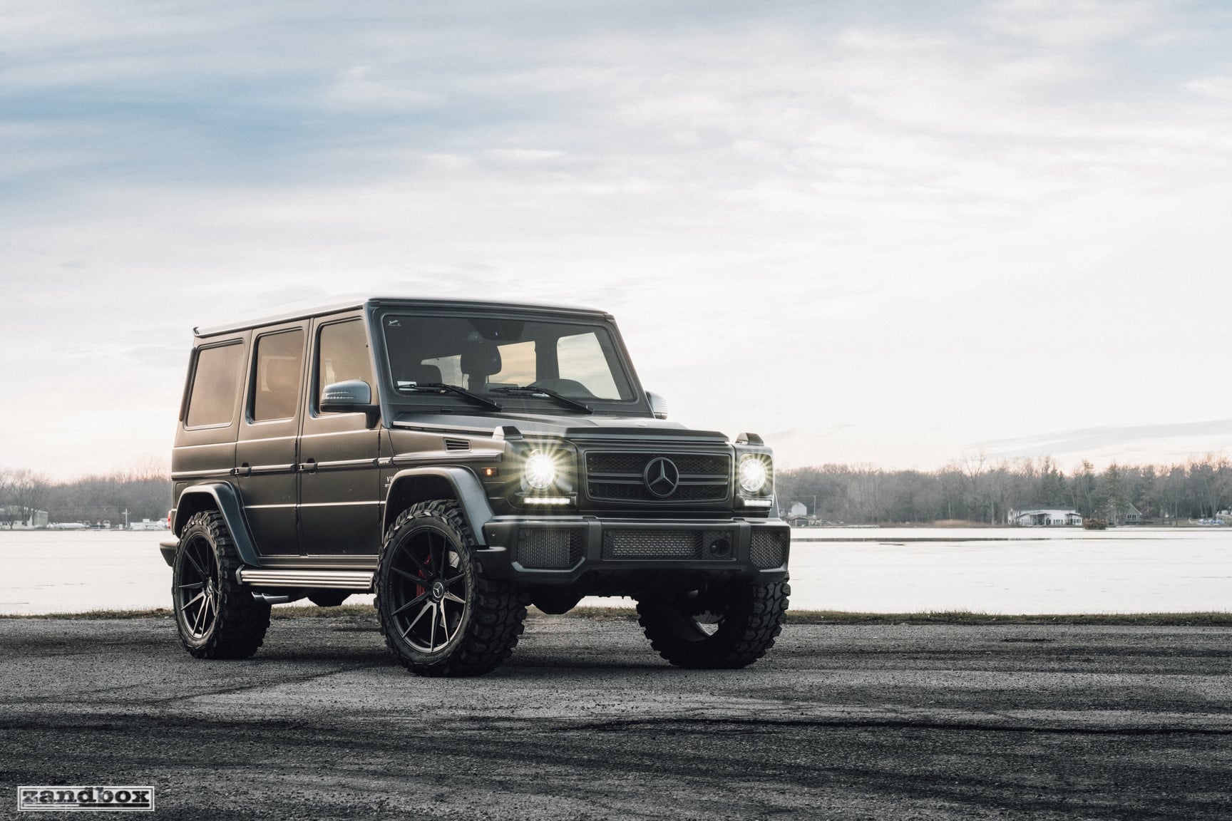 Black Mercedes G Class with Custom LED Headlights  - Photo by zandbox