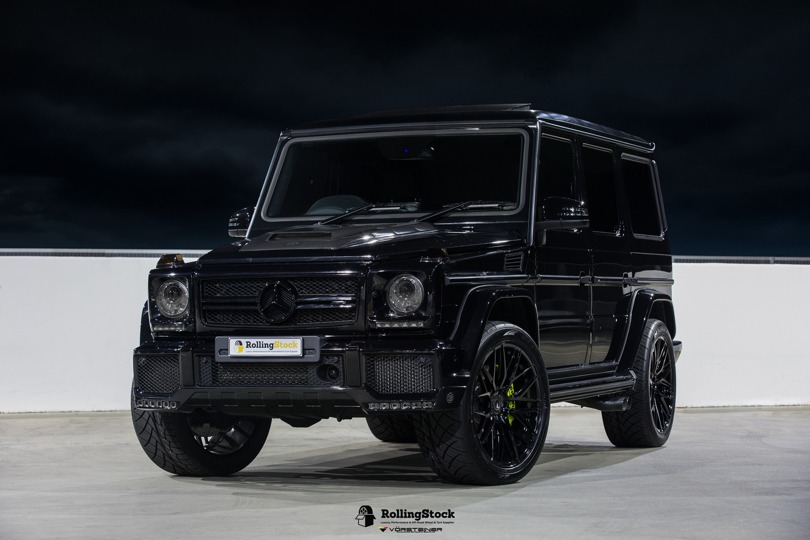 Black Mercedes G Class with Aftermarket Vented Hood - Photo by Vorsteiner