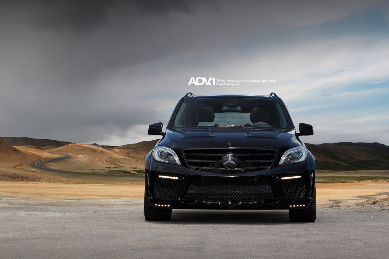 All-black Mercedes M-Class Front View - Photo by ADV.1