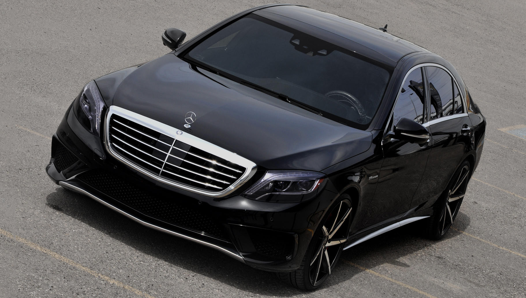 Gloss Black Mercedes S63 on Custom Lexani Rims - Photo by Lexani