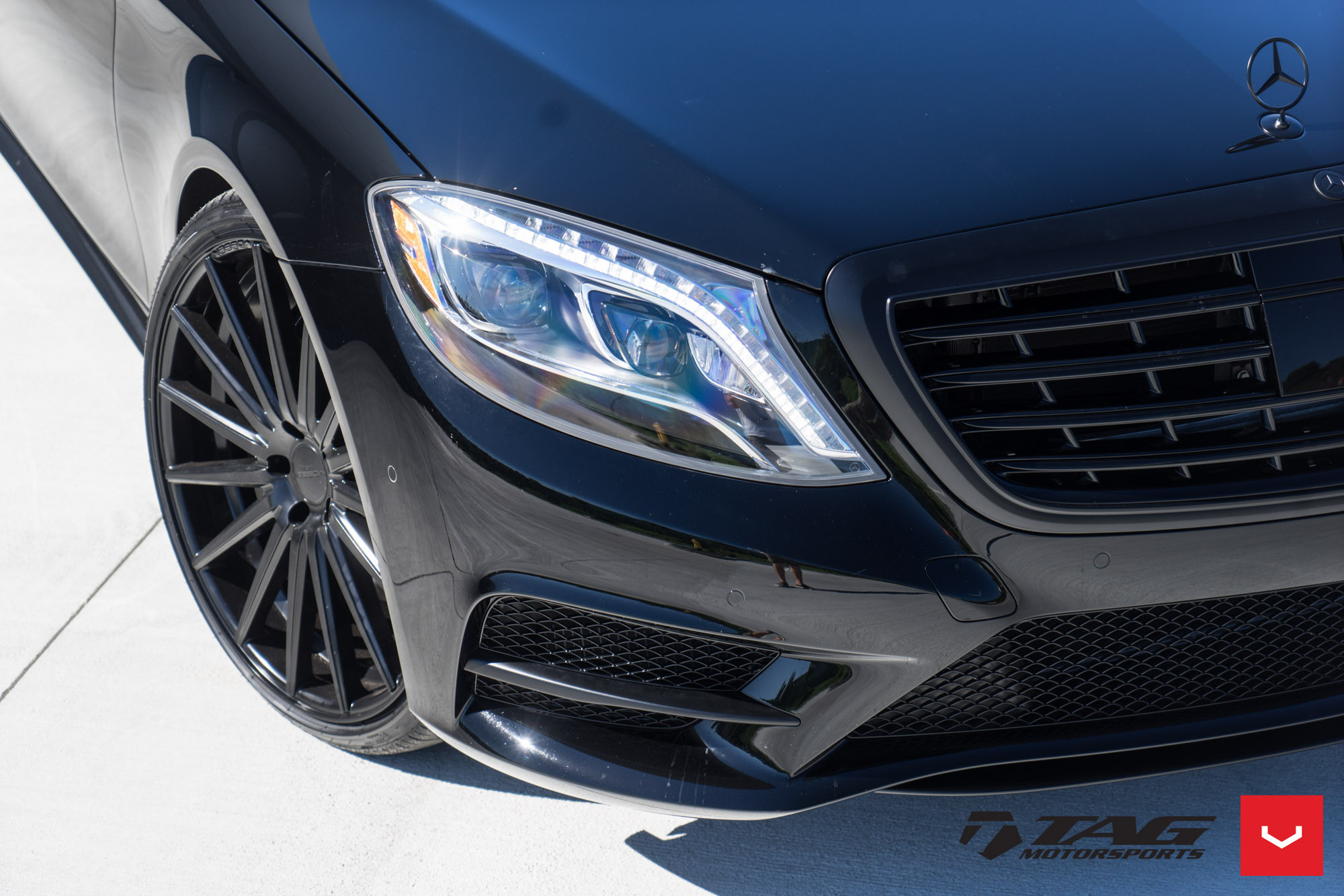 Black Bumper Grille on Mercedes S Class - Photo by Vossen