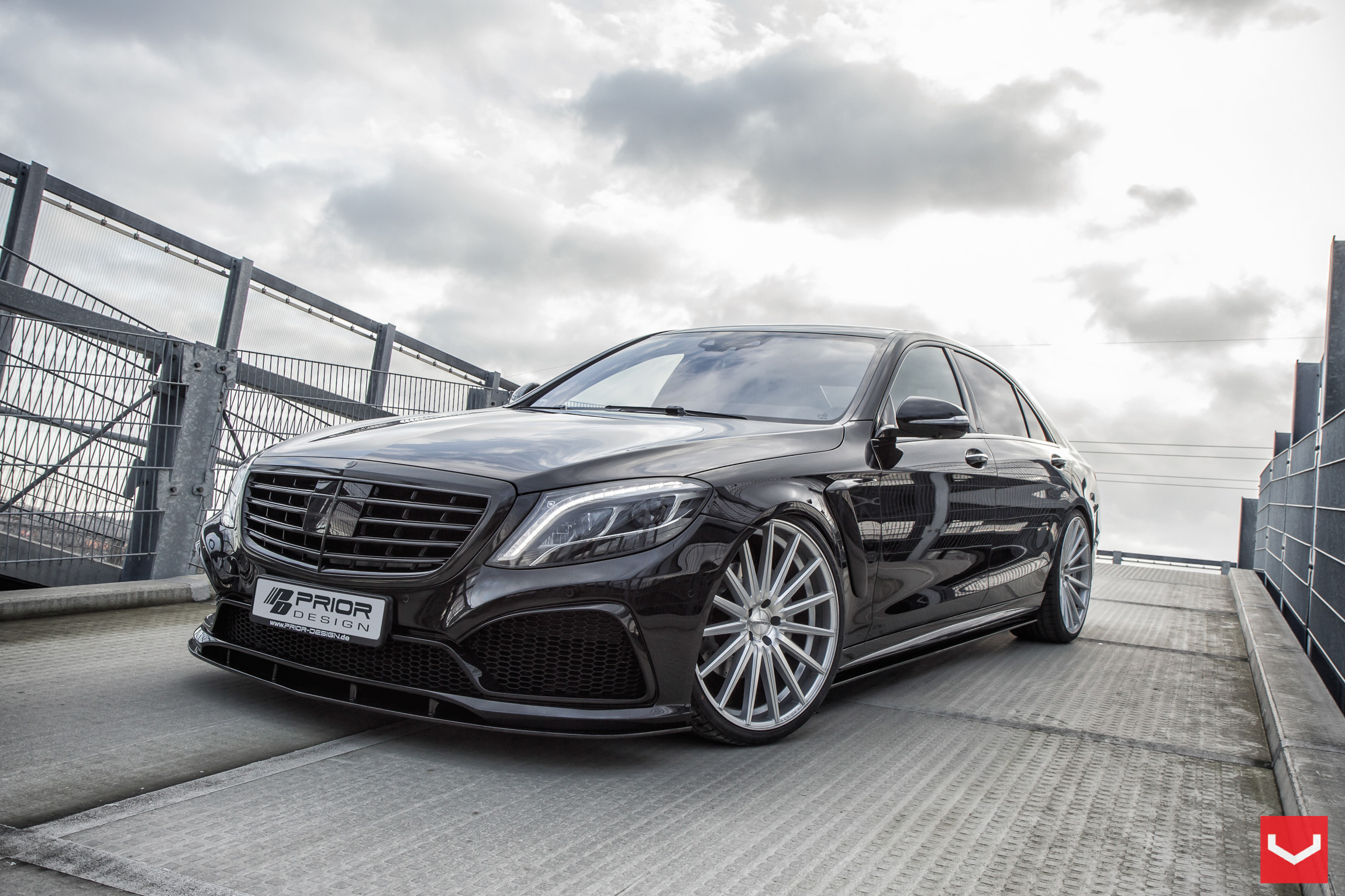 Custom Body Kit on Black Mercedes S Class - Photo by Vossen