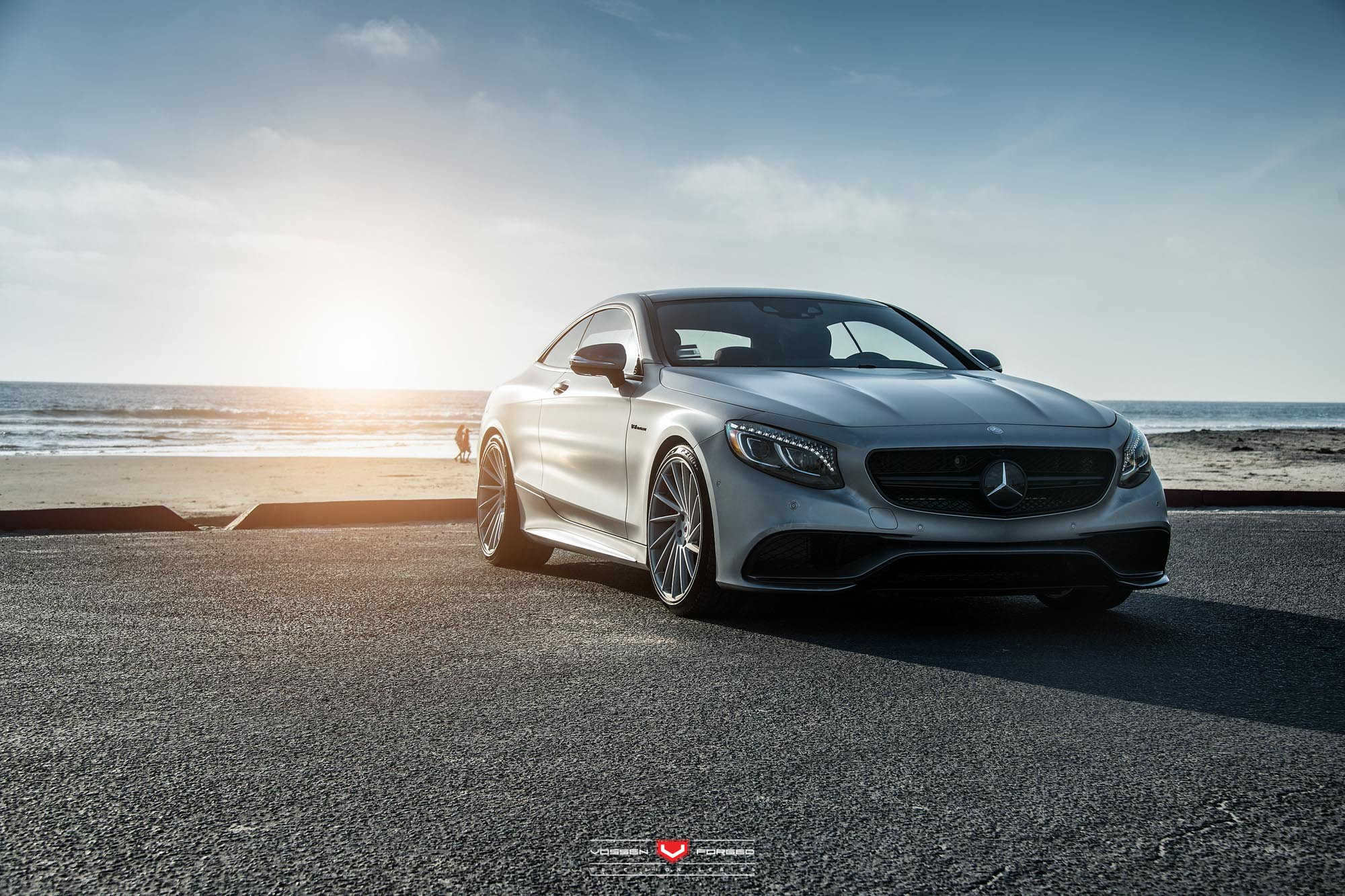 Silver Mercedes S Class with Aftermarket Side Skirts - Photo by Vossen