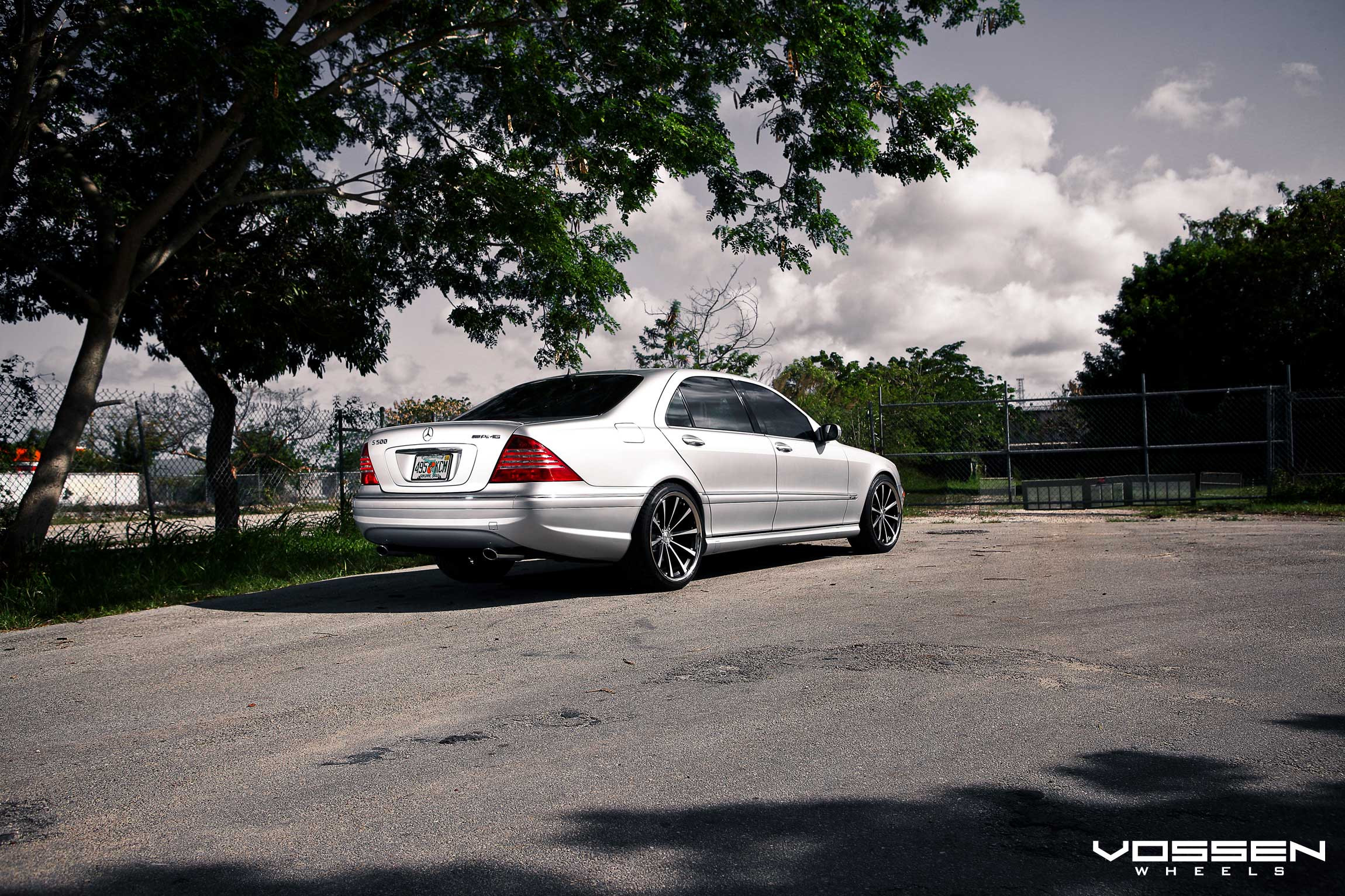 Chrome CV Vossen Rims on Silver Mercedes S Class - Photo by Vossen