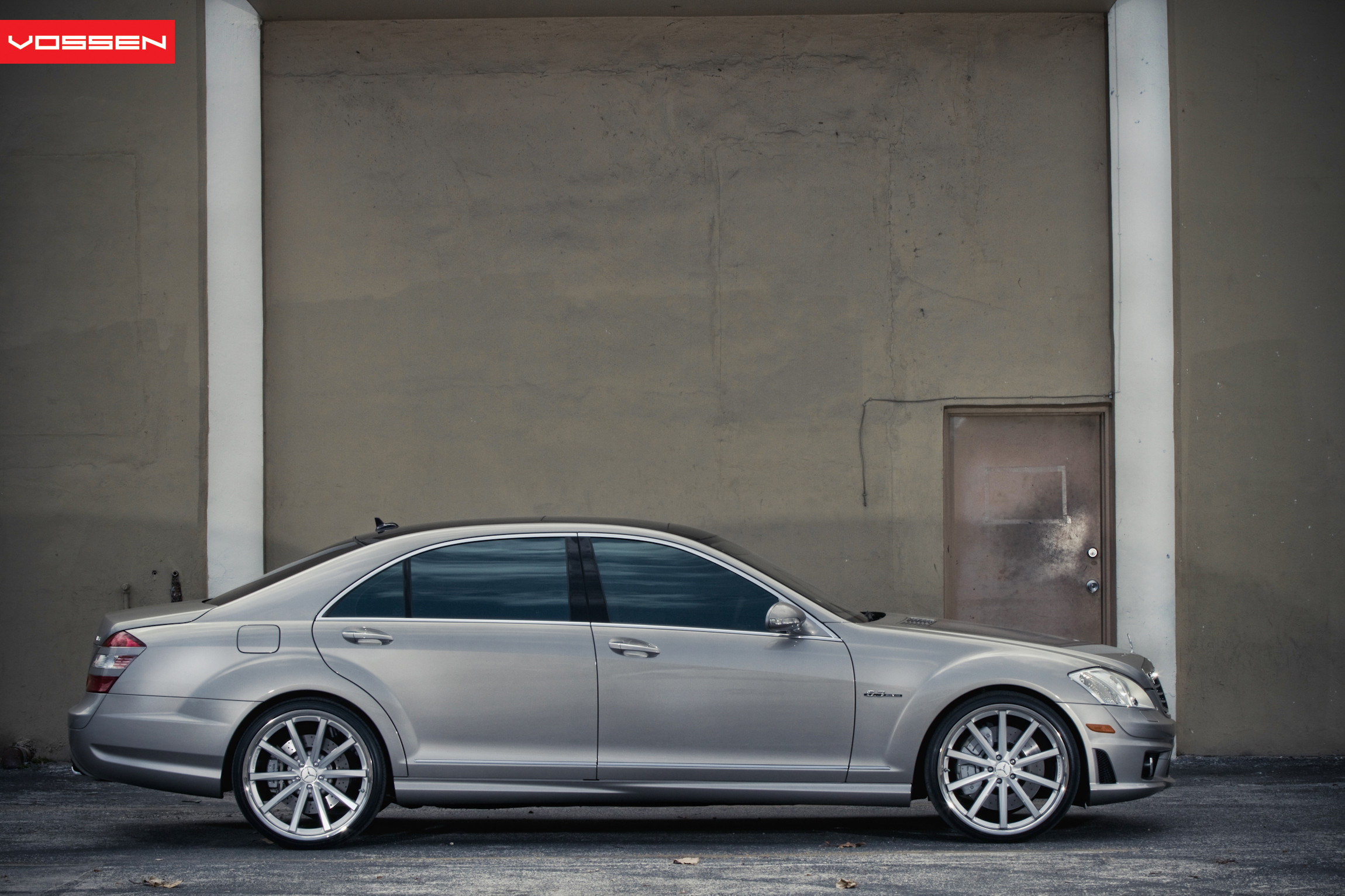 Silver Metallic Mercedes S Class Side Skirts - Photo by Vossen