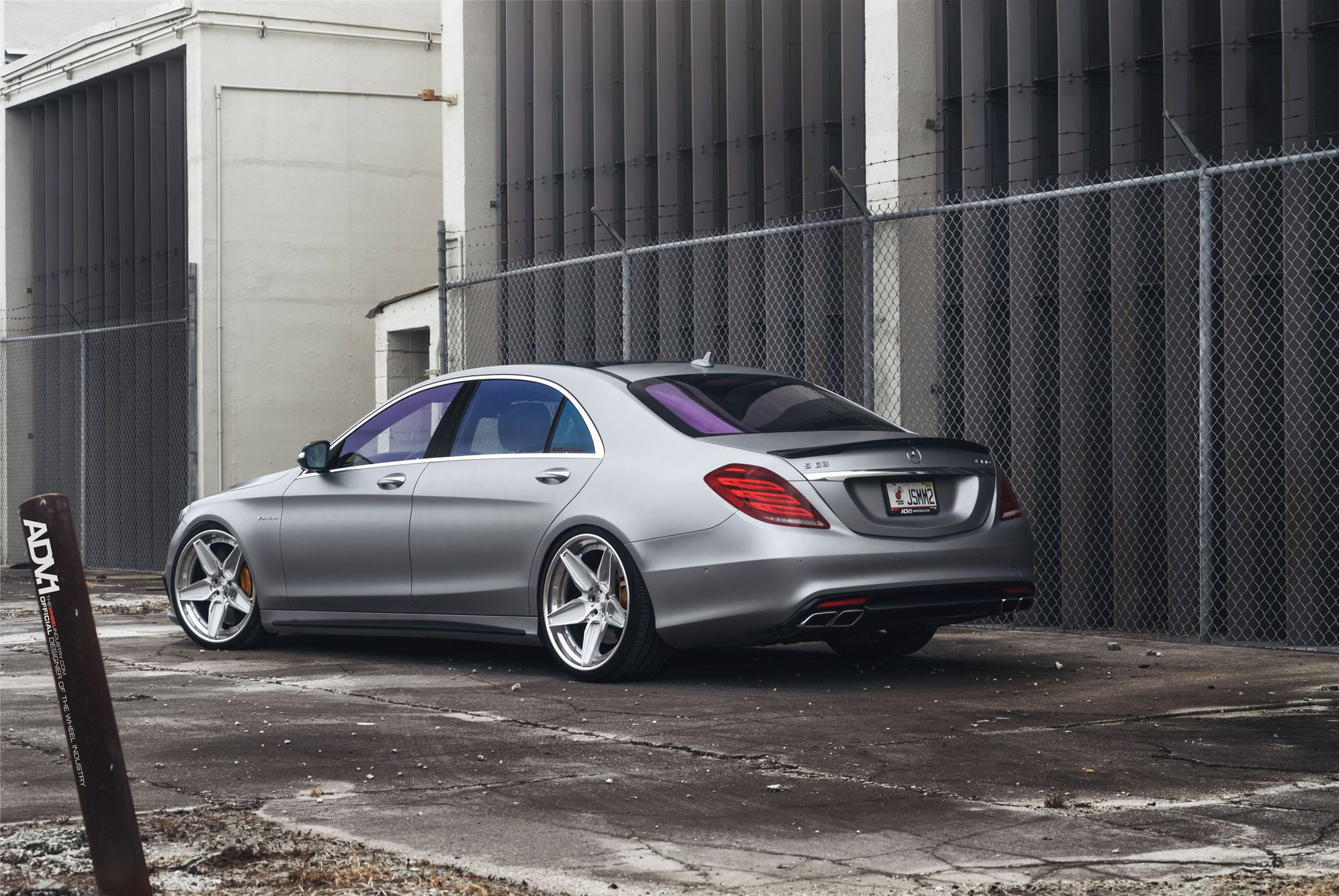 Matte Silver Mercedes S63 AMG on Silver Rims - Photo by ADV.1