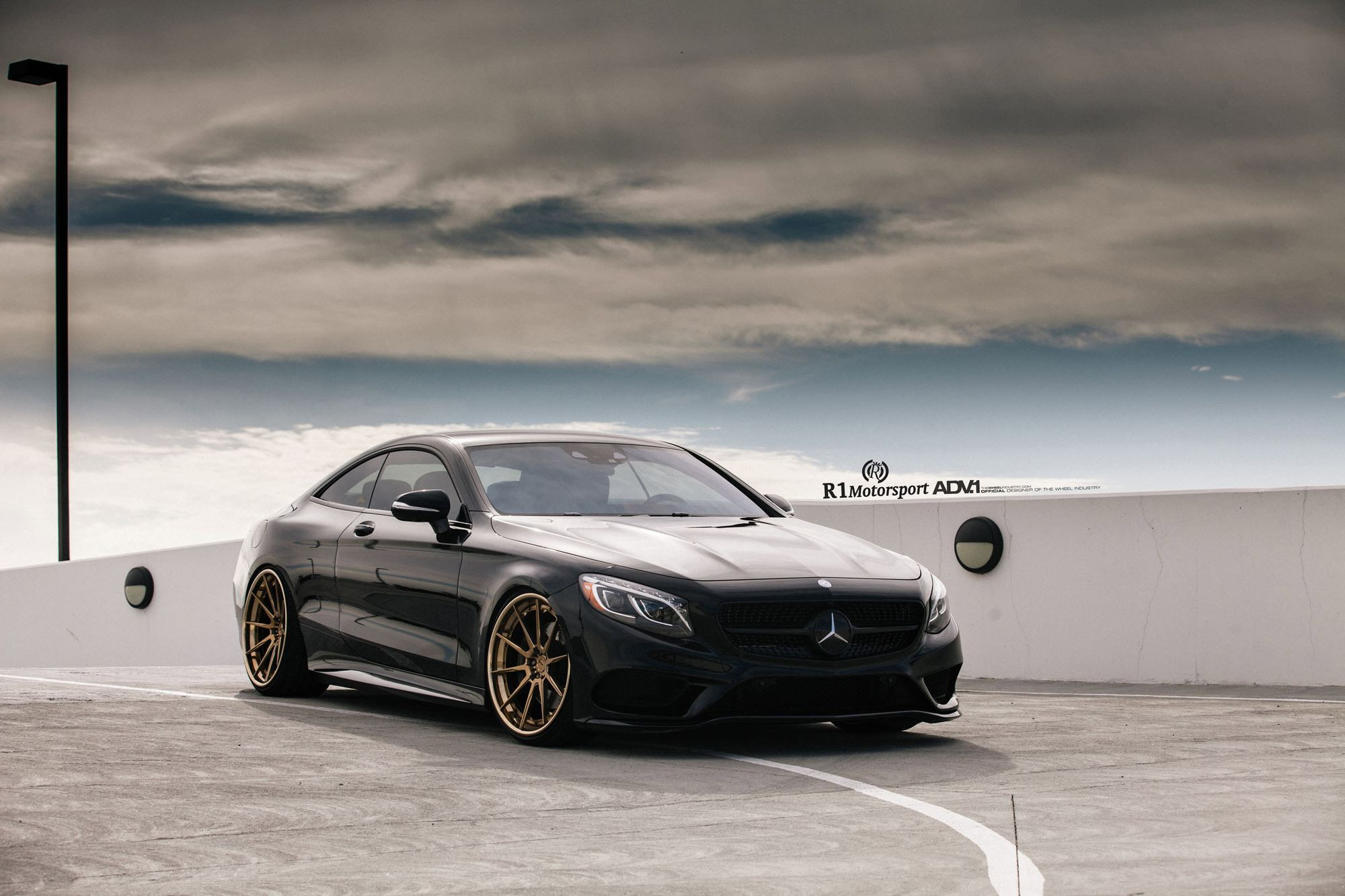 Black Mercedes S Class with Aftermarket Headlights - Photo by ADV.1