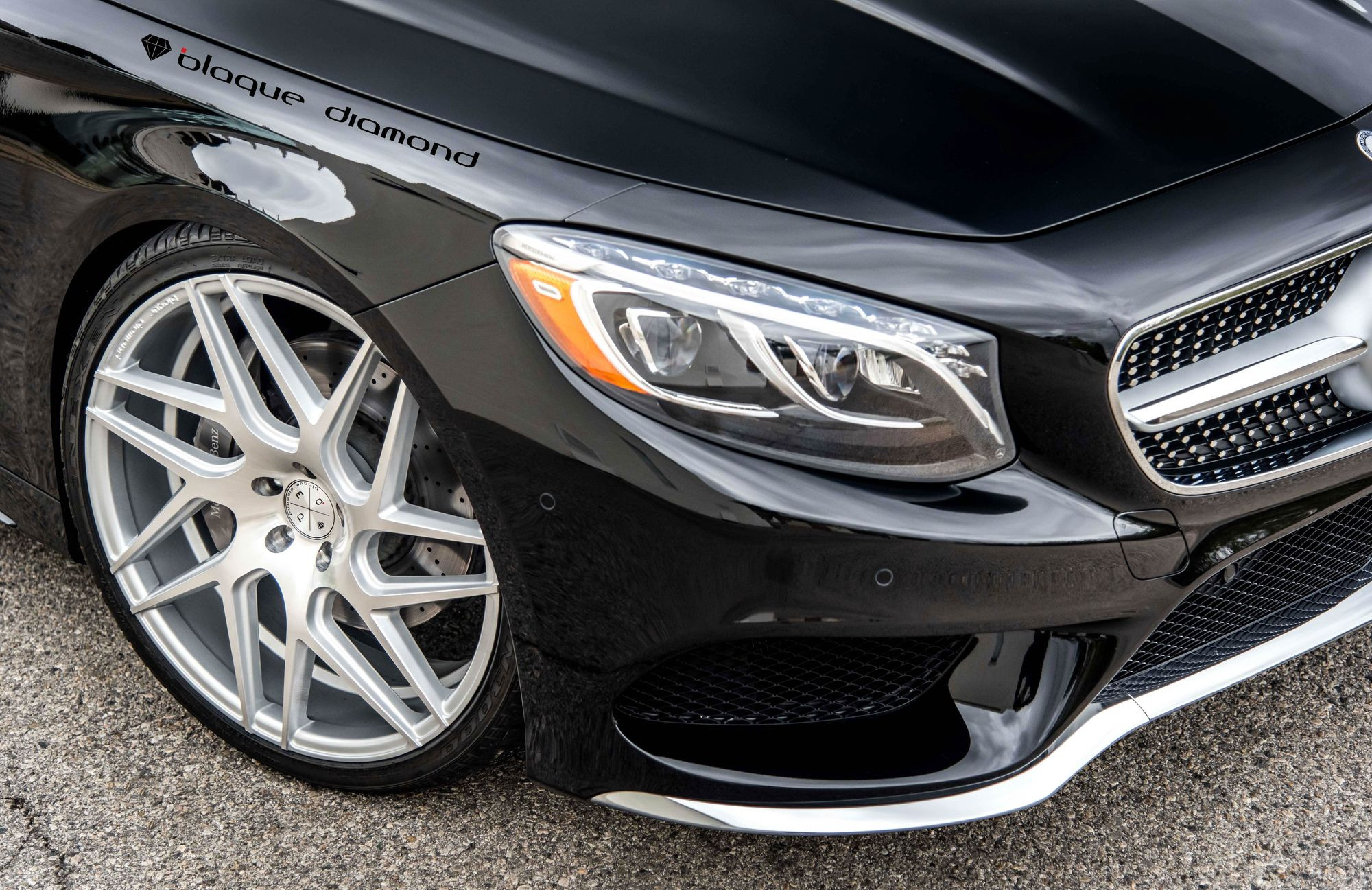 Black Mercedes S Class with Chrome Front Lip - Photo by Blaque Diamond