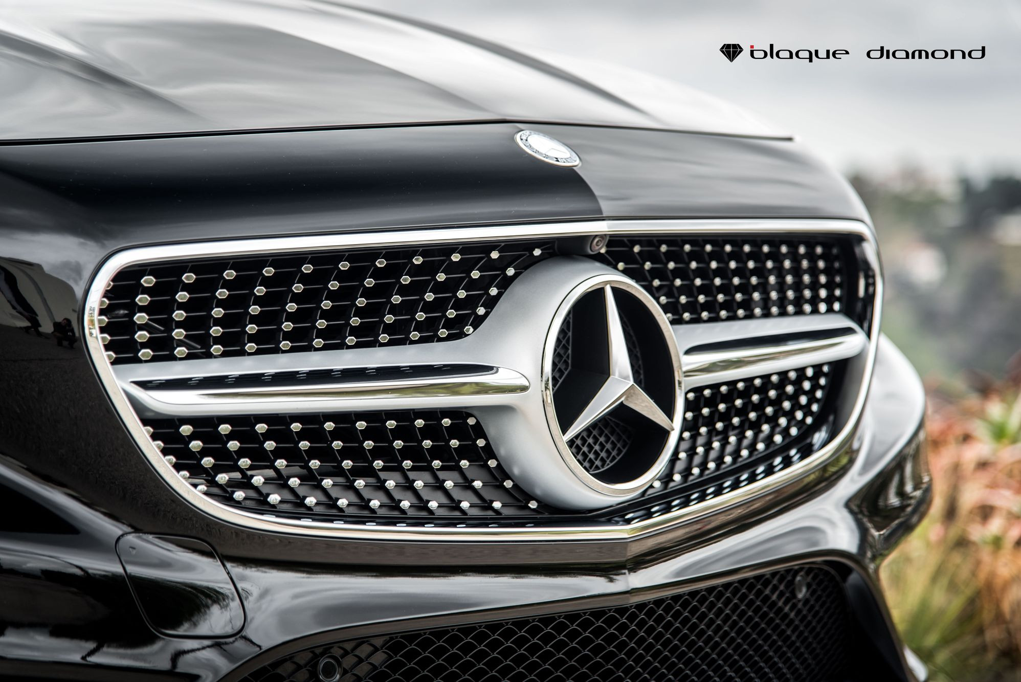 Custom Chrome Grille on Black Mercedes S Class - Photo by Blaque Diamond