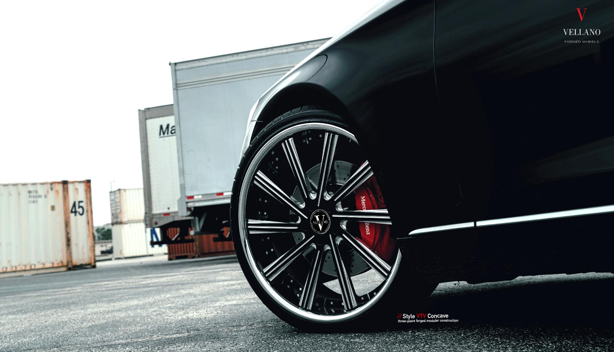 Black Mercedes S-Class with Custom Vellano Rims - Photo by Vellano