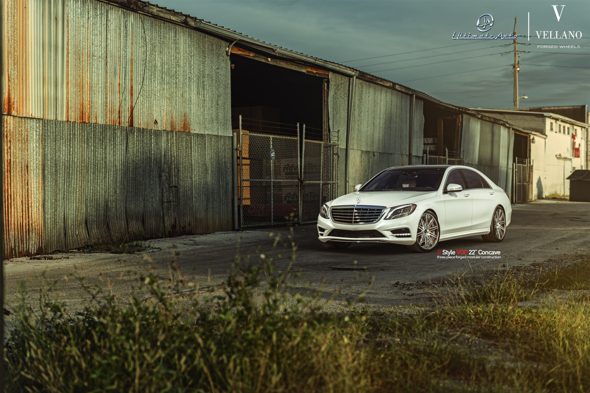 VCP Vellano Rims on White Mercedes S-Class - Photo by Vellano