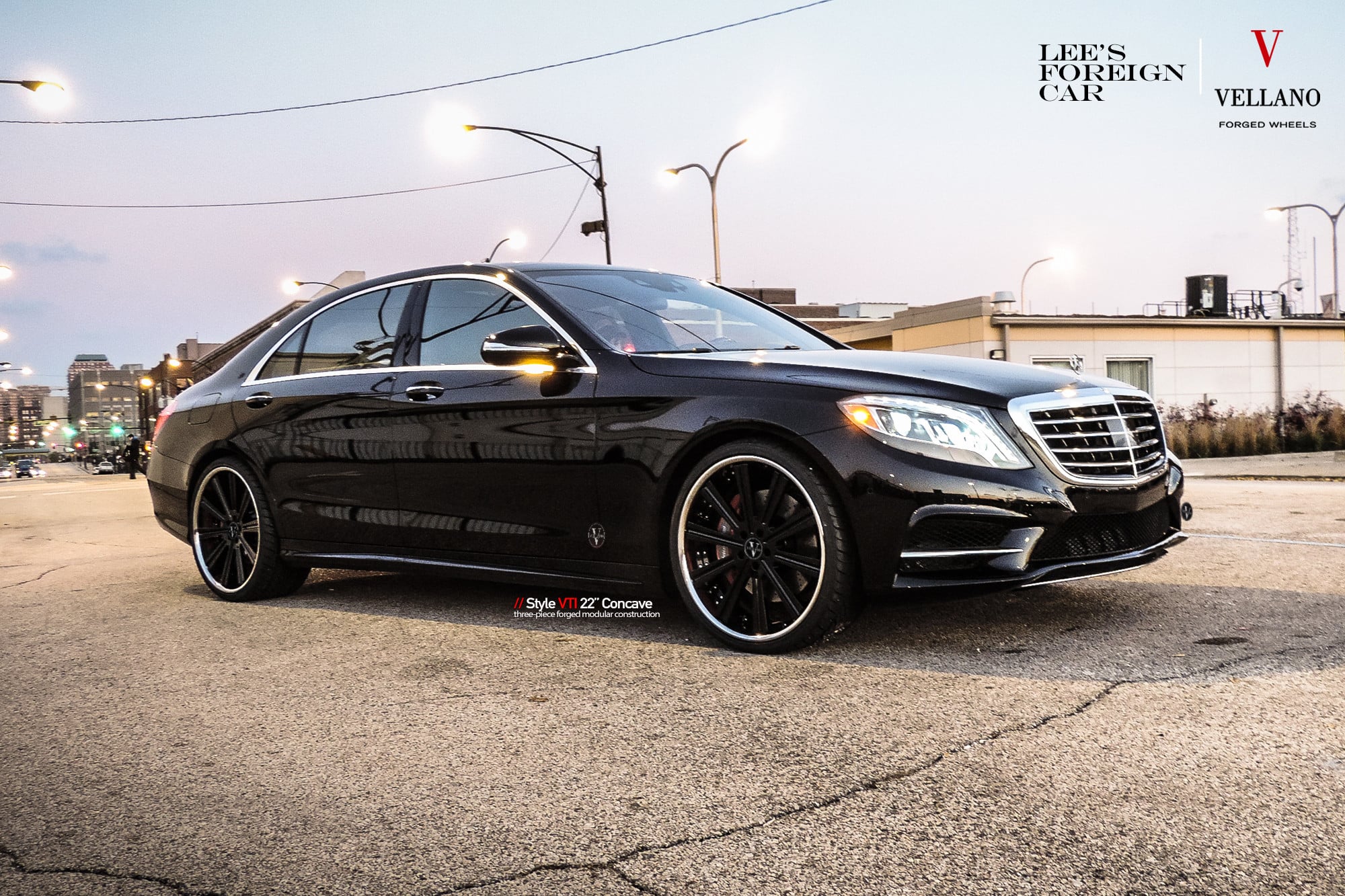VTI Vellano Wheels on Black Mercedes S-Class - Photo by Vellano