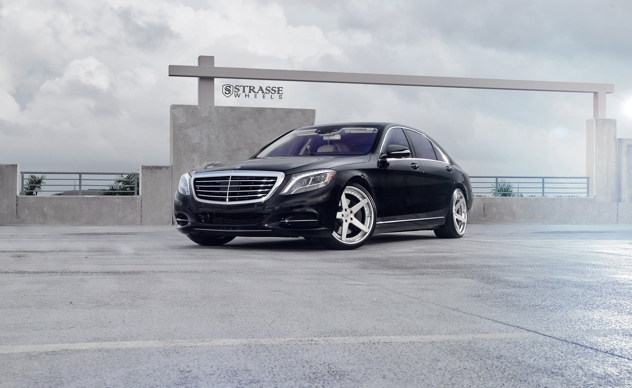 Black Mercedes S-Class with Chrome Billet Grille - Photo by Strasse Forged