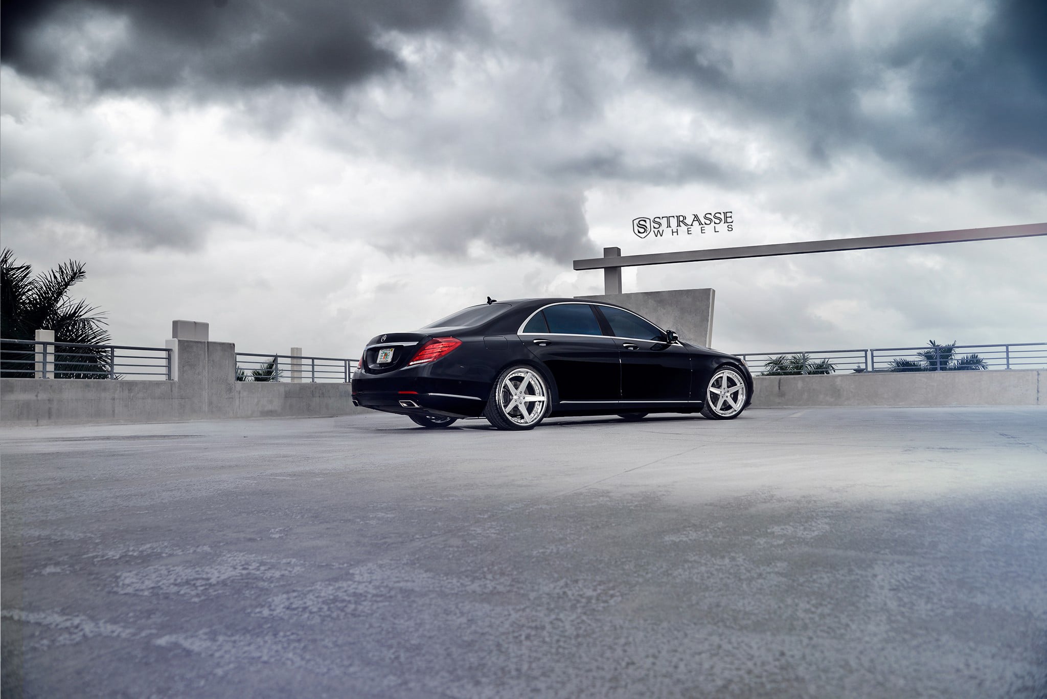 Black Mercedes S-Class with Red LED Taillights - Photo by Strasse Forged