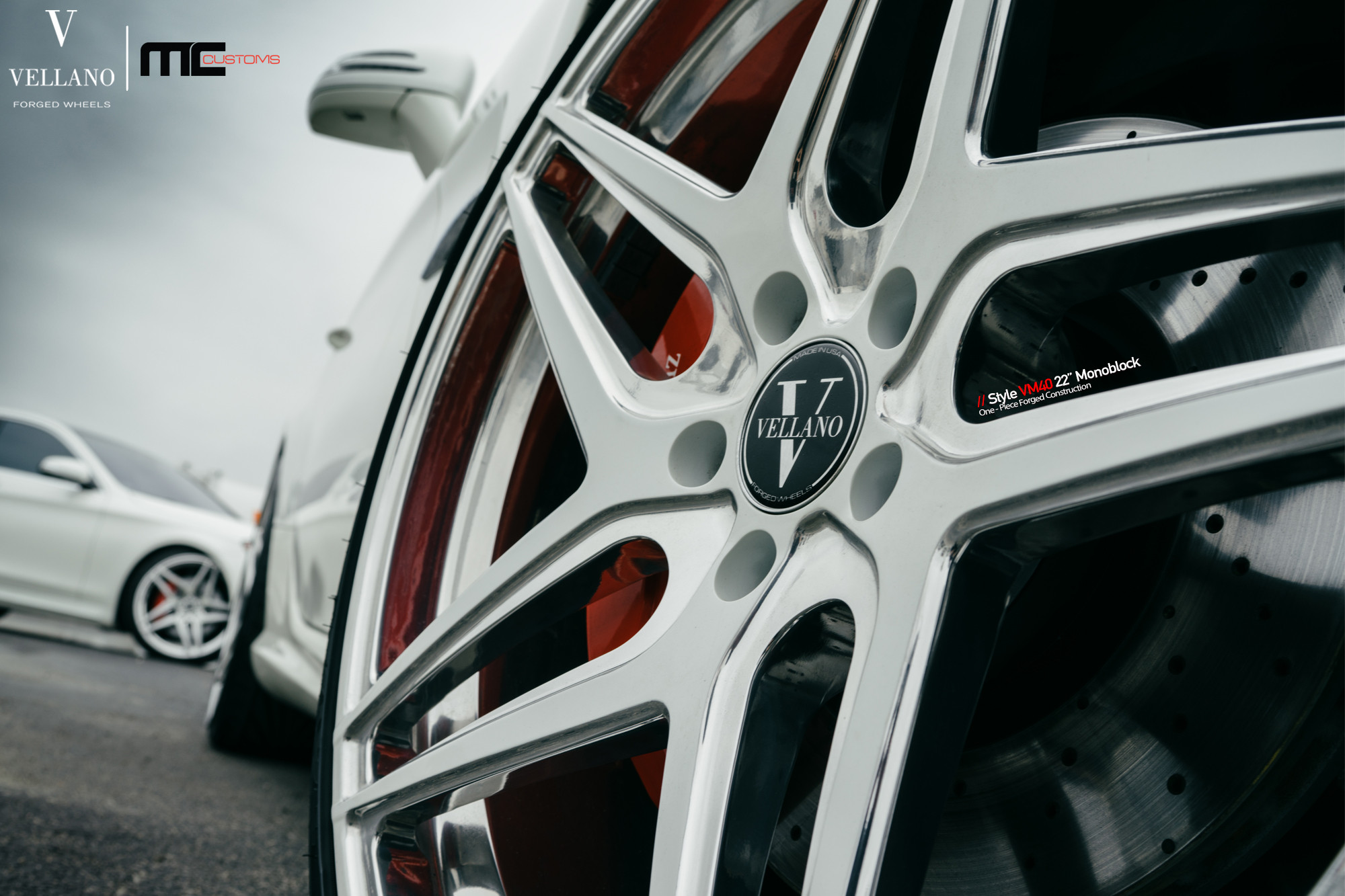 White Mercedes SL Class with Chrome Vellano Wheels - Photo by Vellano