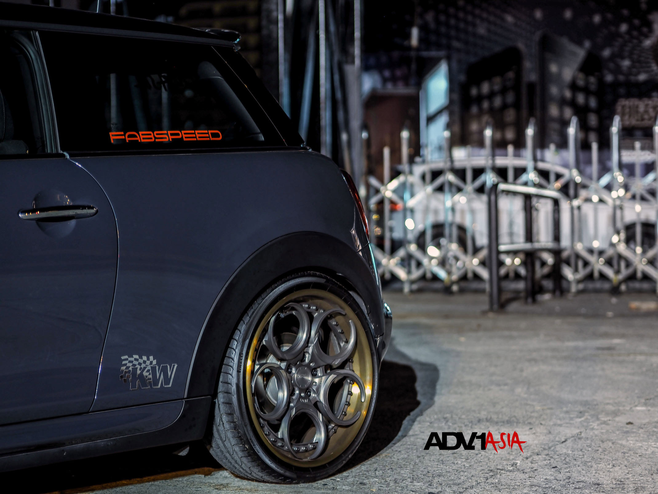 ADV05C Wheels on Blue Mini Cooper - Photo by ADV.1