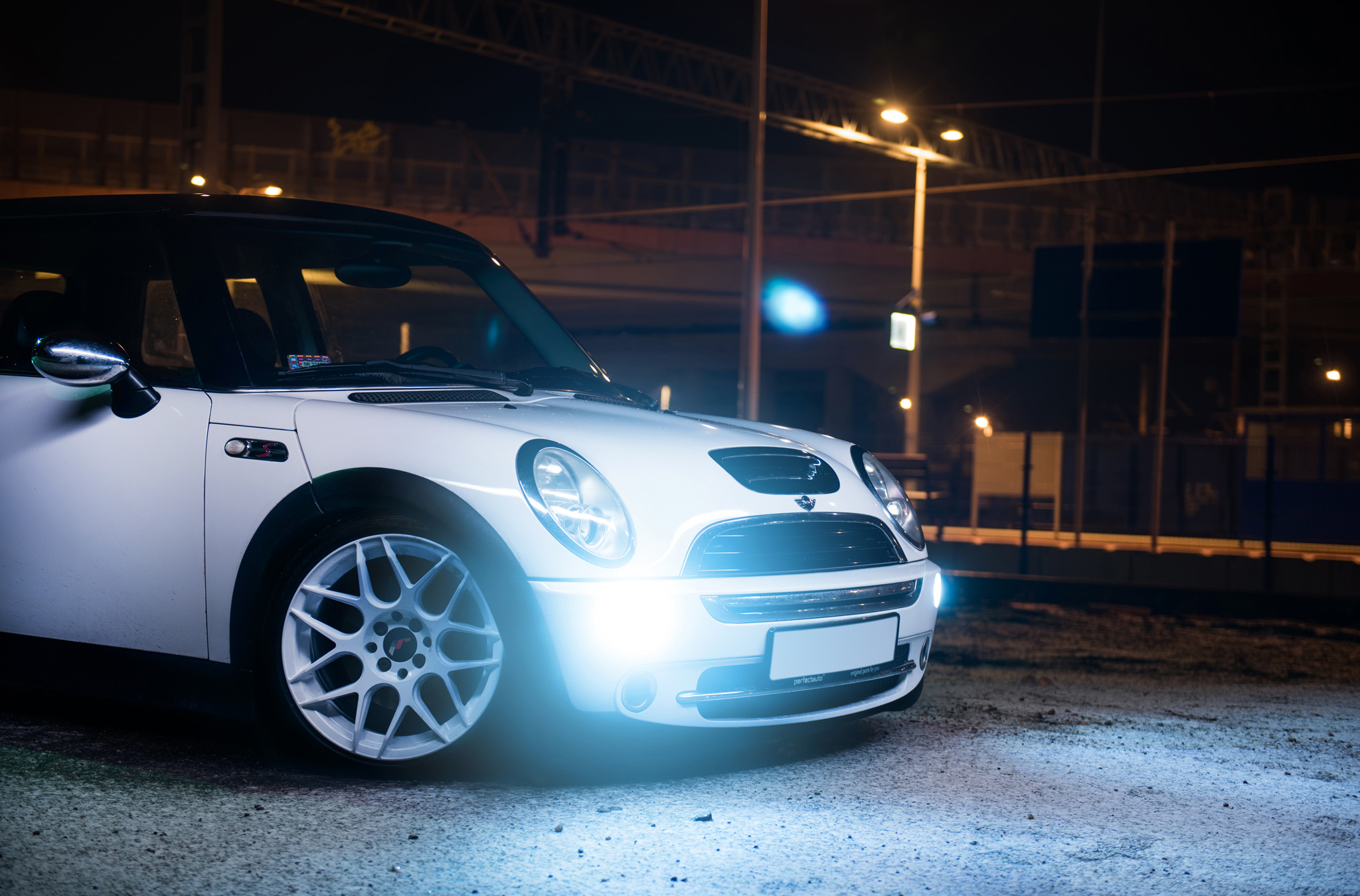 Custom White JR Wheels on Mini Cooper - Photo by JR Wheels