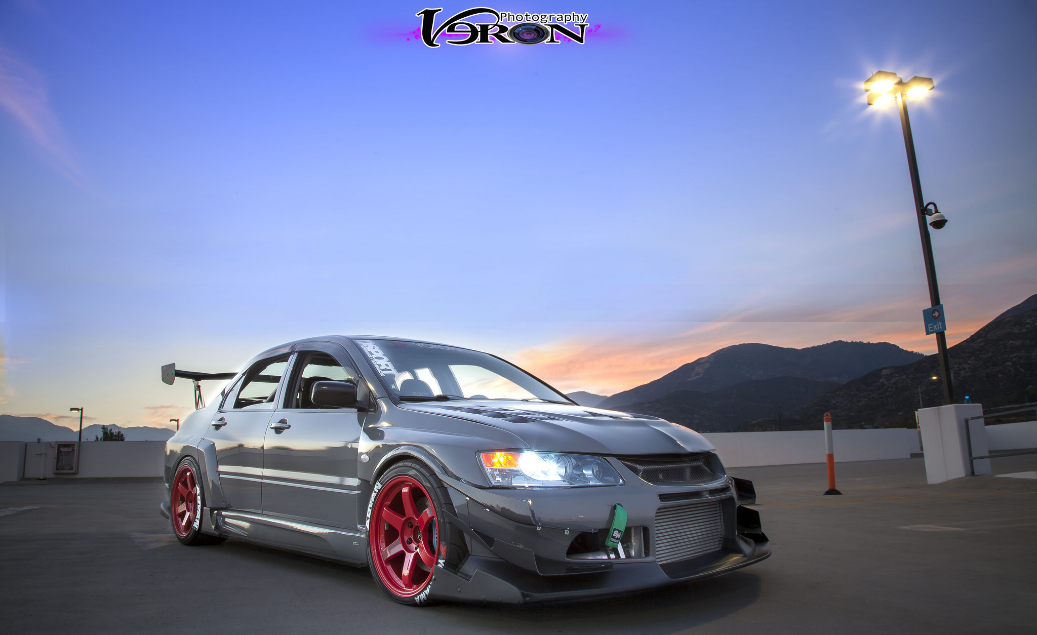 Custom Body Kit on Gray Mitsubishi Evolution - Photo by Manuel Veron