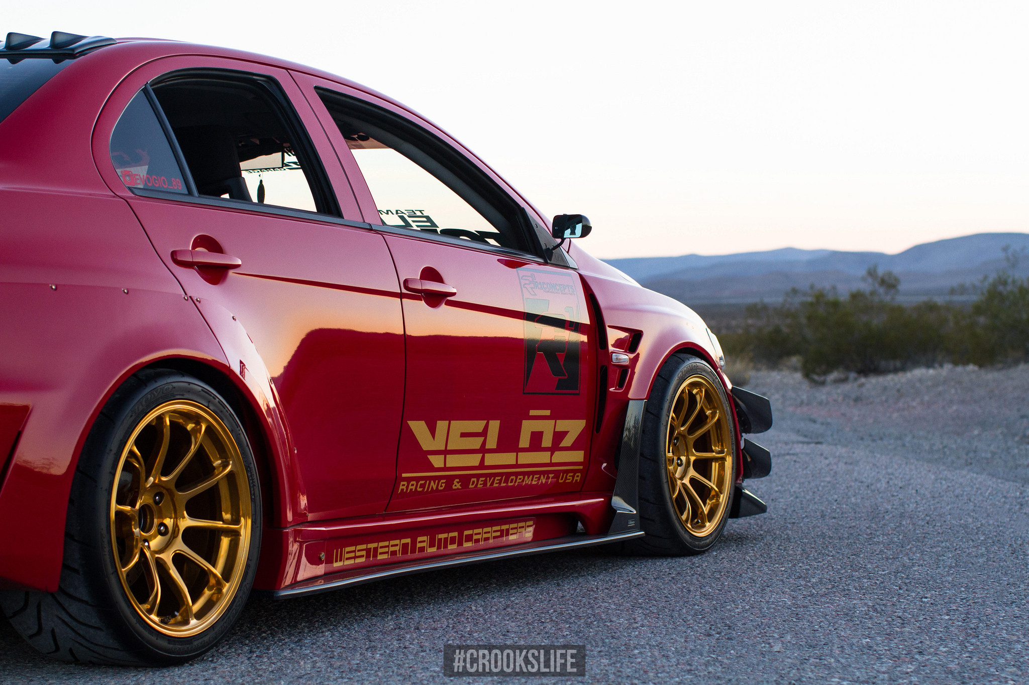 Aftermarket Widebody Fender Flares on Mitsubishi Lancer Evolution - Photo by Jimmy Crook