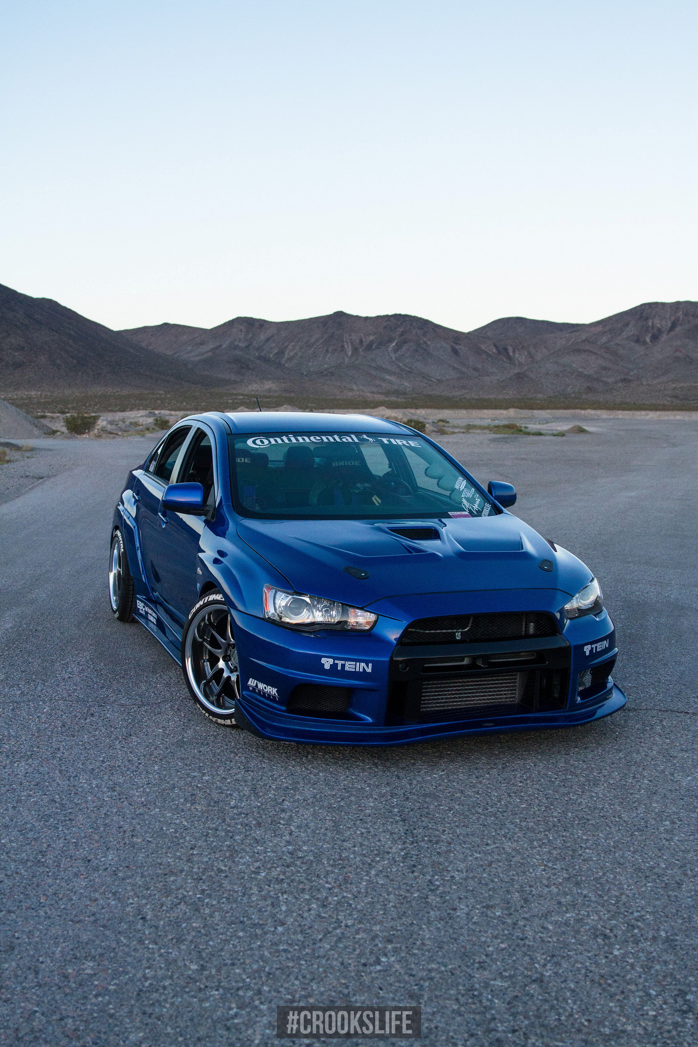 Stanced Mitsubishi Lancer Evolution with Custom Body Kit - Photo by Jimmy Crook