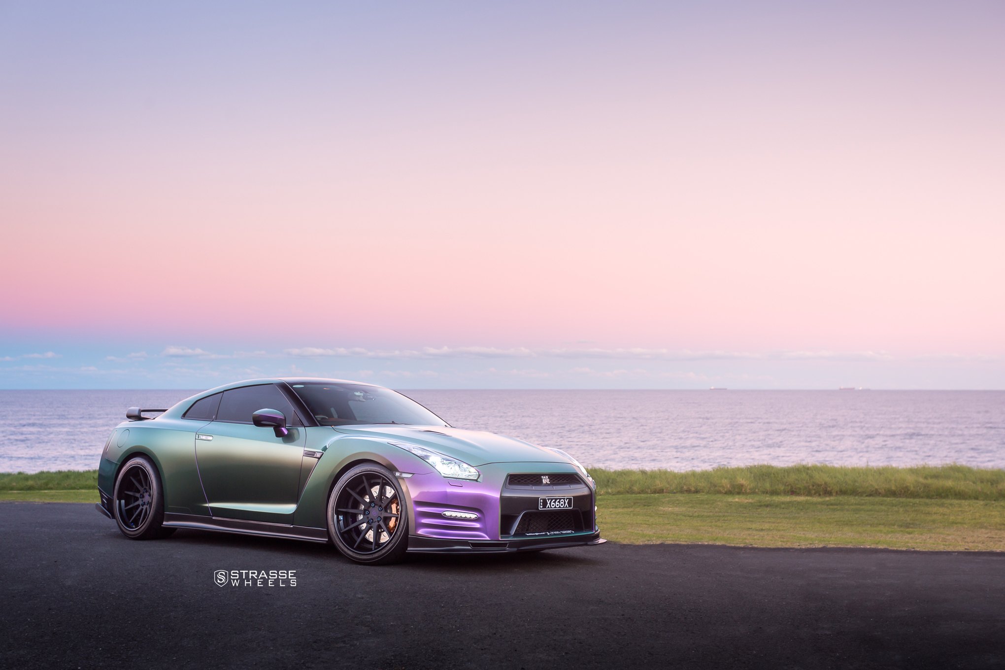 Blending In and Standing Out Chameleon Green Nissan GT-R on
