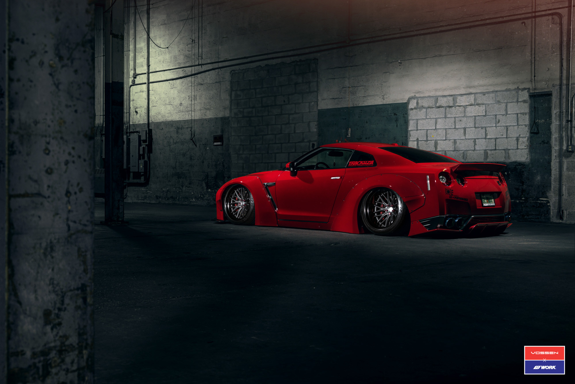 Wide Fender Flares on Red Nissan GT-R - Photo by Vossen