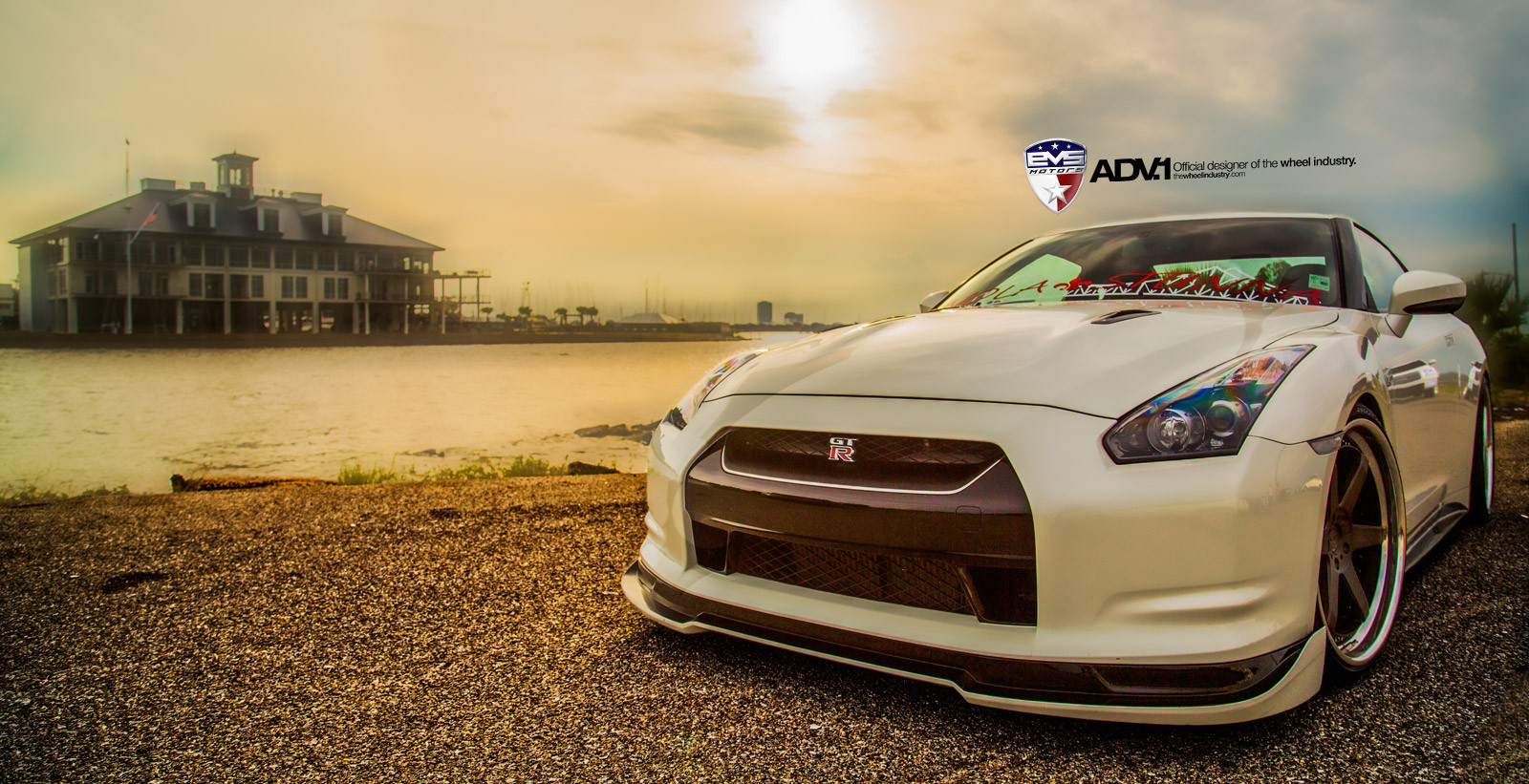 White Nissan GT-R with Aftermarket Headlights - Photo by ADV.1